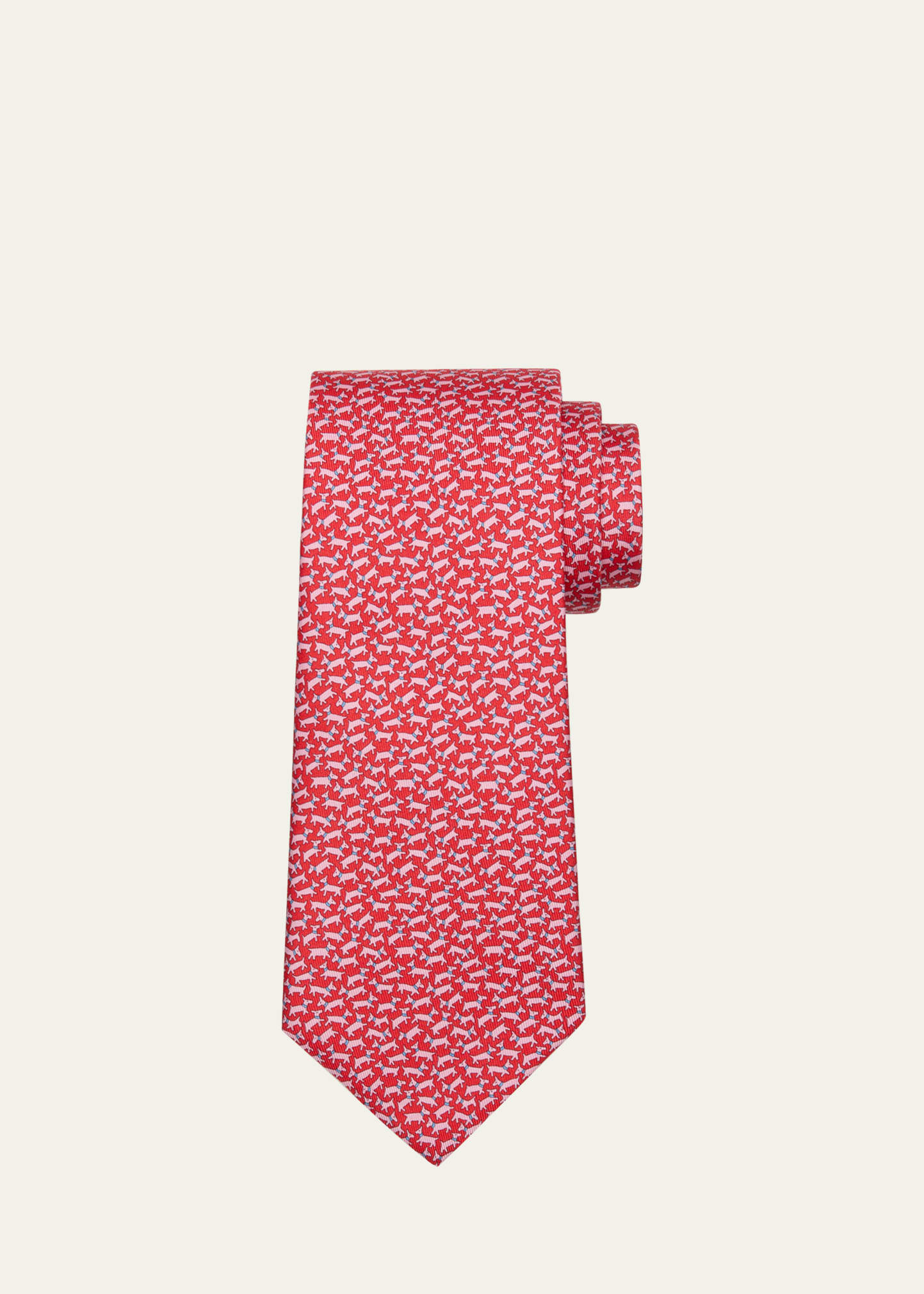 Ferragamo Men's Tobia-print Silk Tie In Frosso