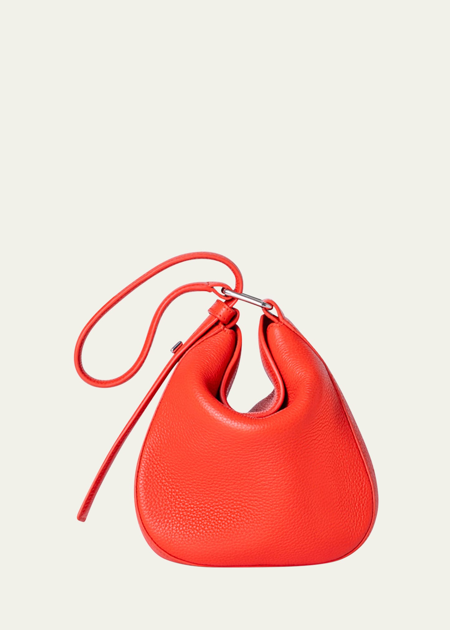 Shop Akris Anna Mini Leather Hobo Bag In 266 Tangerine