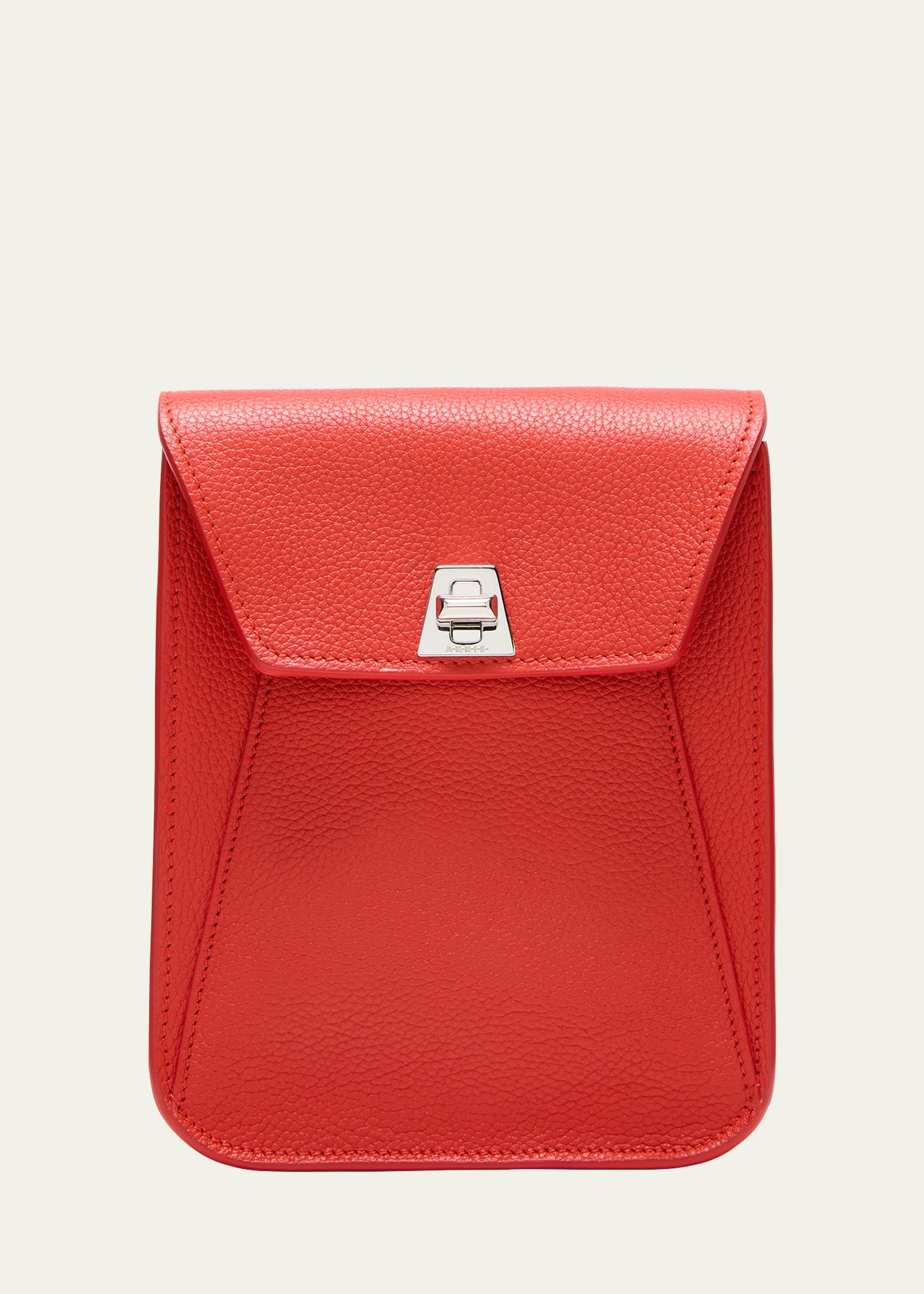 Shop Akris Anouk Mini Leather Messenger Bag In Tangerine