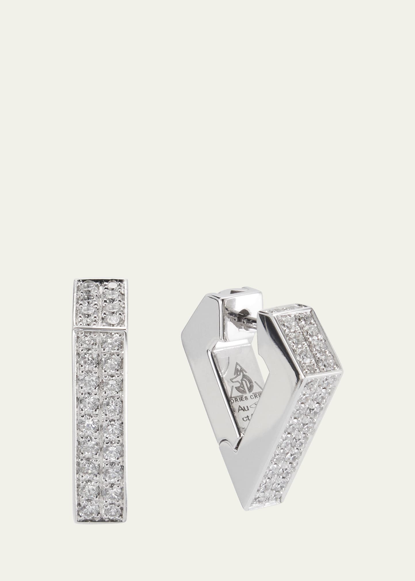18k White Gold Medium Diamond Brute Diamanti Earrings