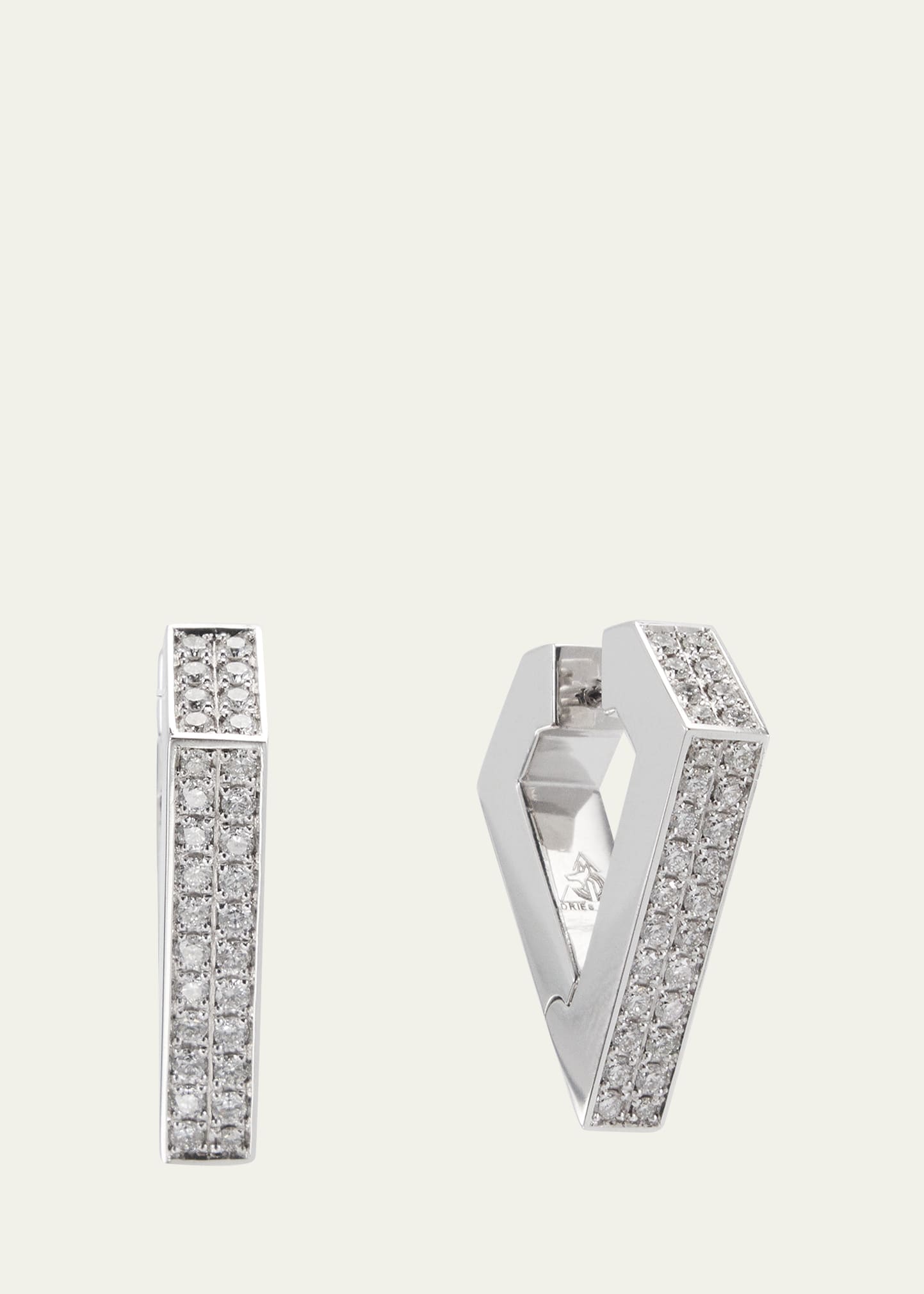 18k White Gold Maxi Diamond Brute Diamanti Earrings