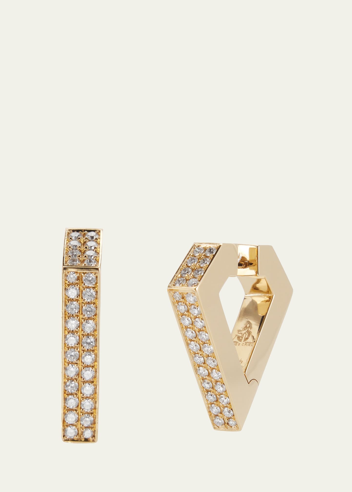 18k Yellow Gold Maxi Brute Diamanti Earrings