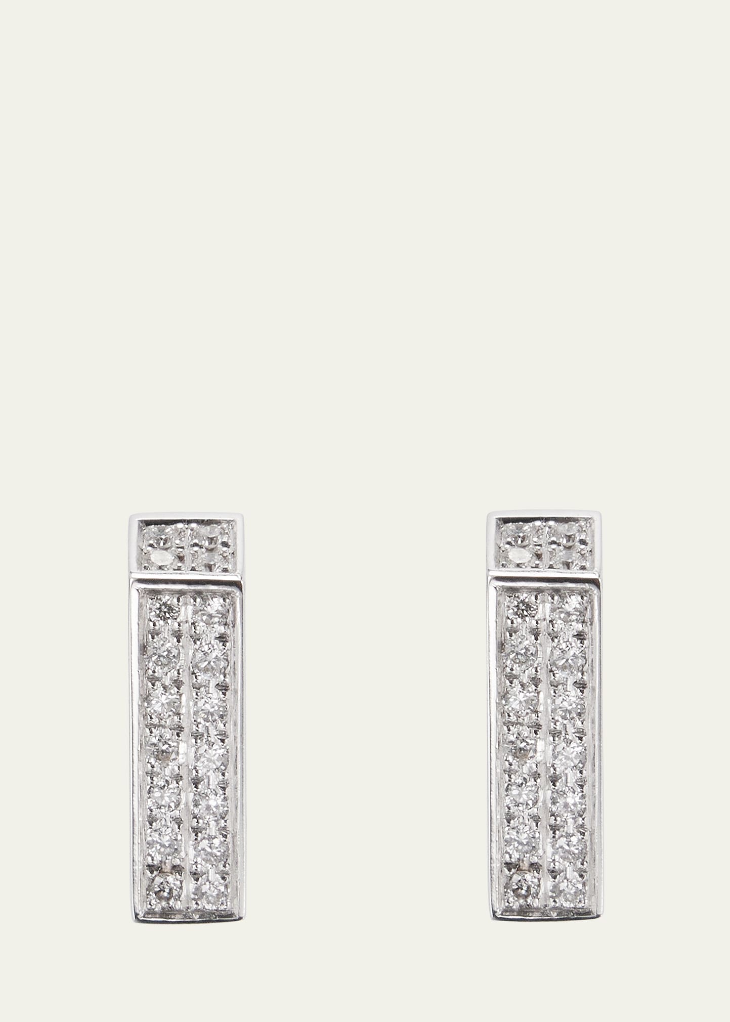 18K White Gold Mini Brute Diamanti Earrings