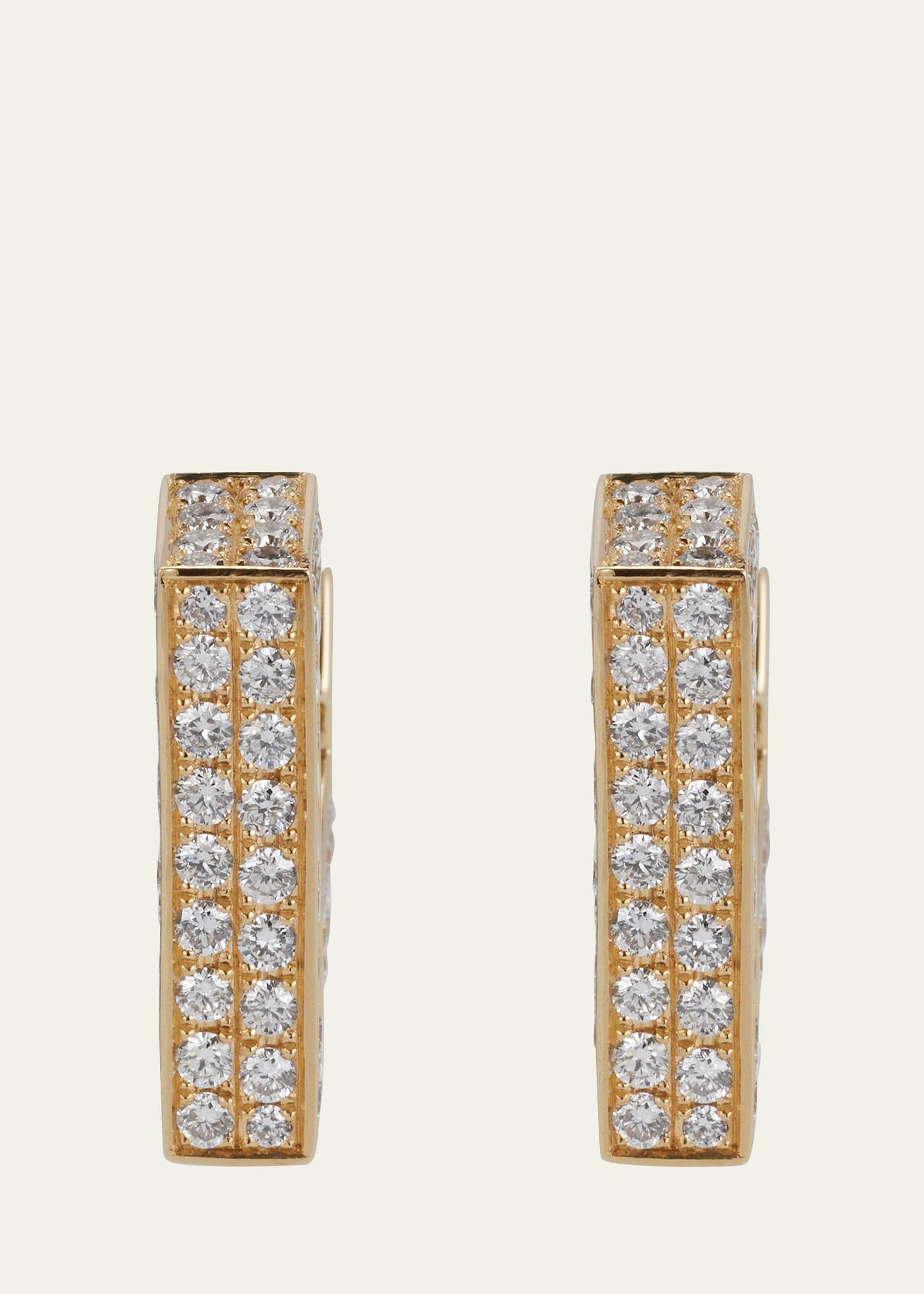 18K Yellow Gold Medium Brute Diamanti Earrings