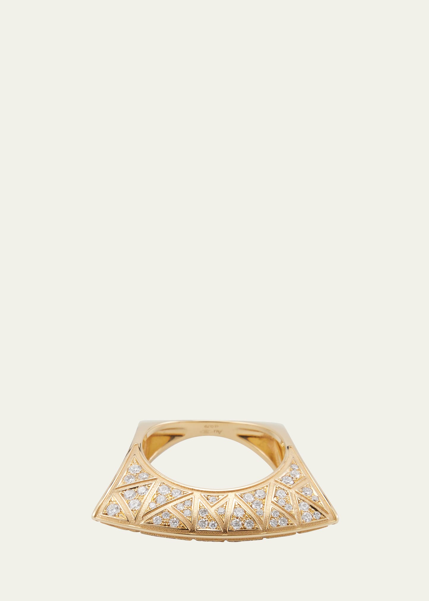 18k Yellow Gold Diamond Lotus Ring