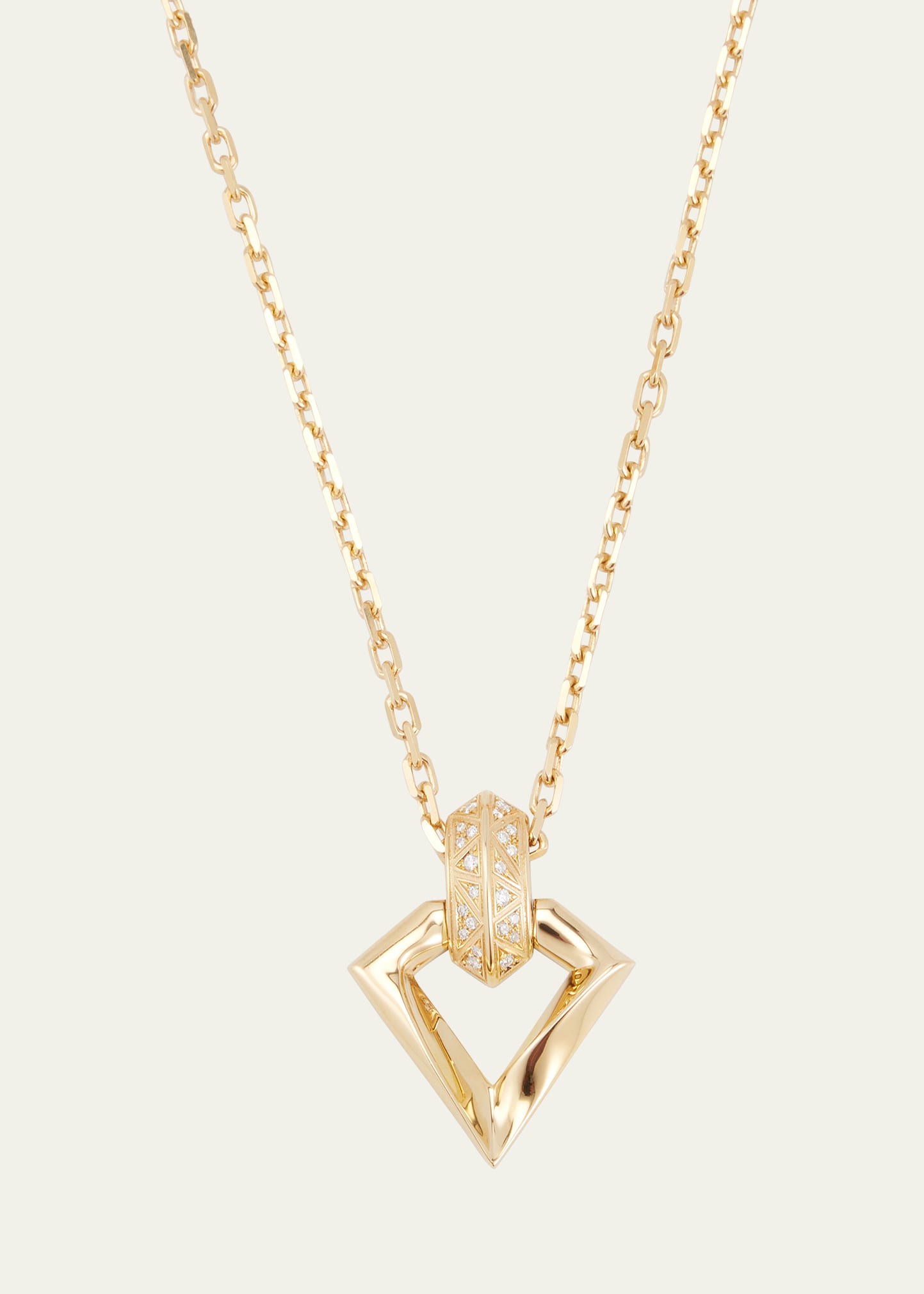 18k Yellow Gold Diamond Brute Flux Pendant Necklace