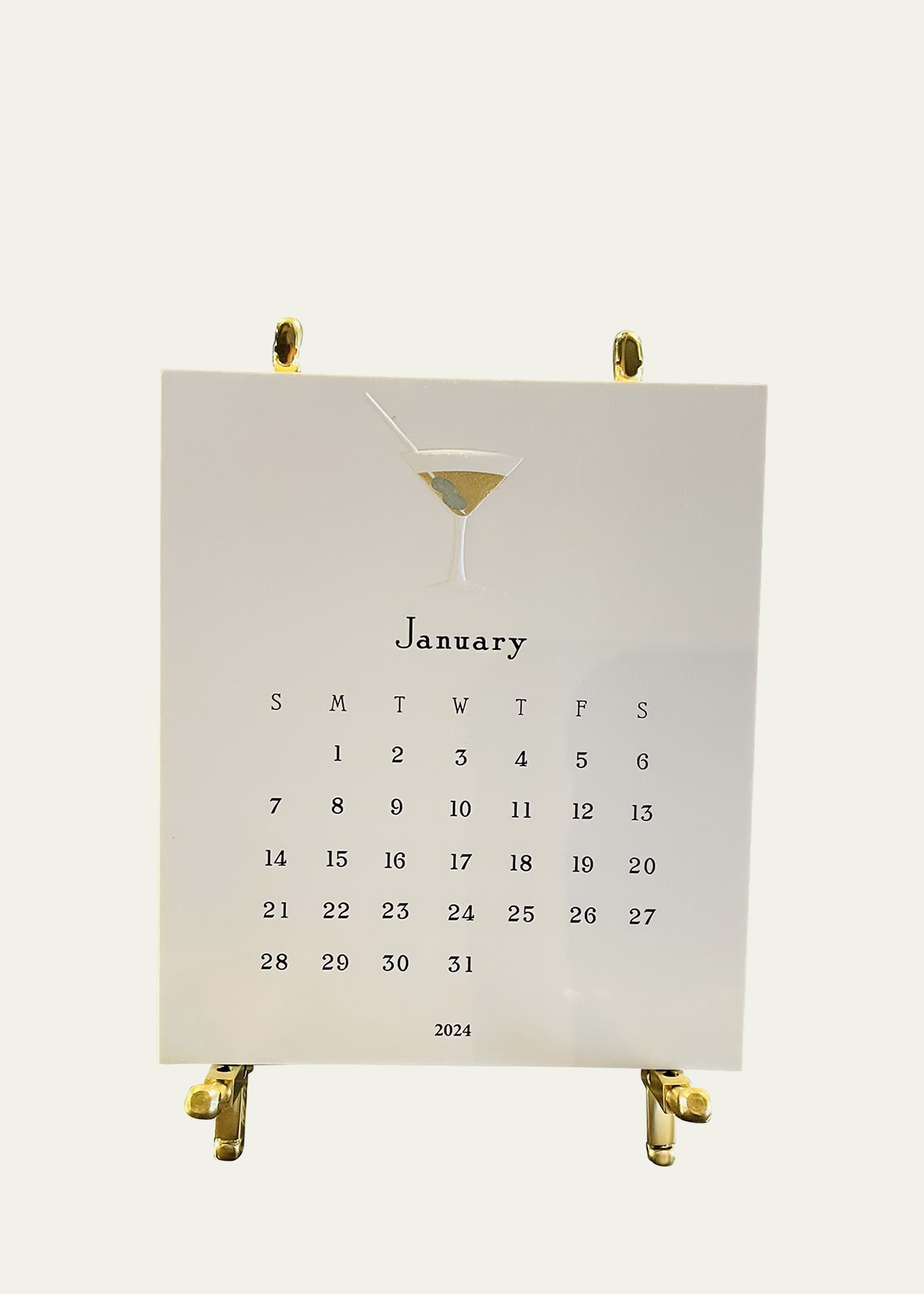Martin Frampton Martini 2024 Calendar With Gold Easel In Multi