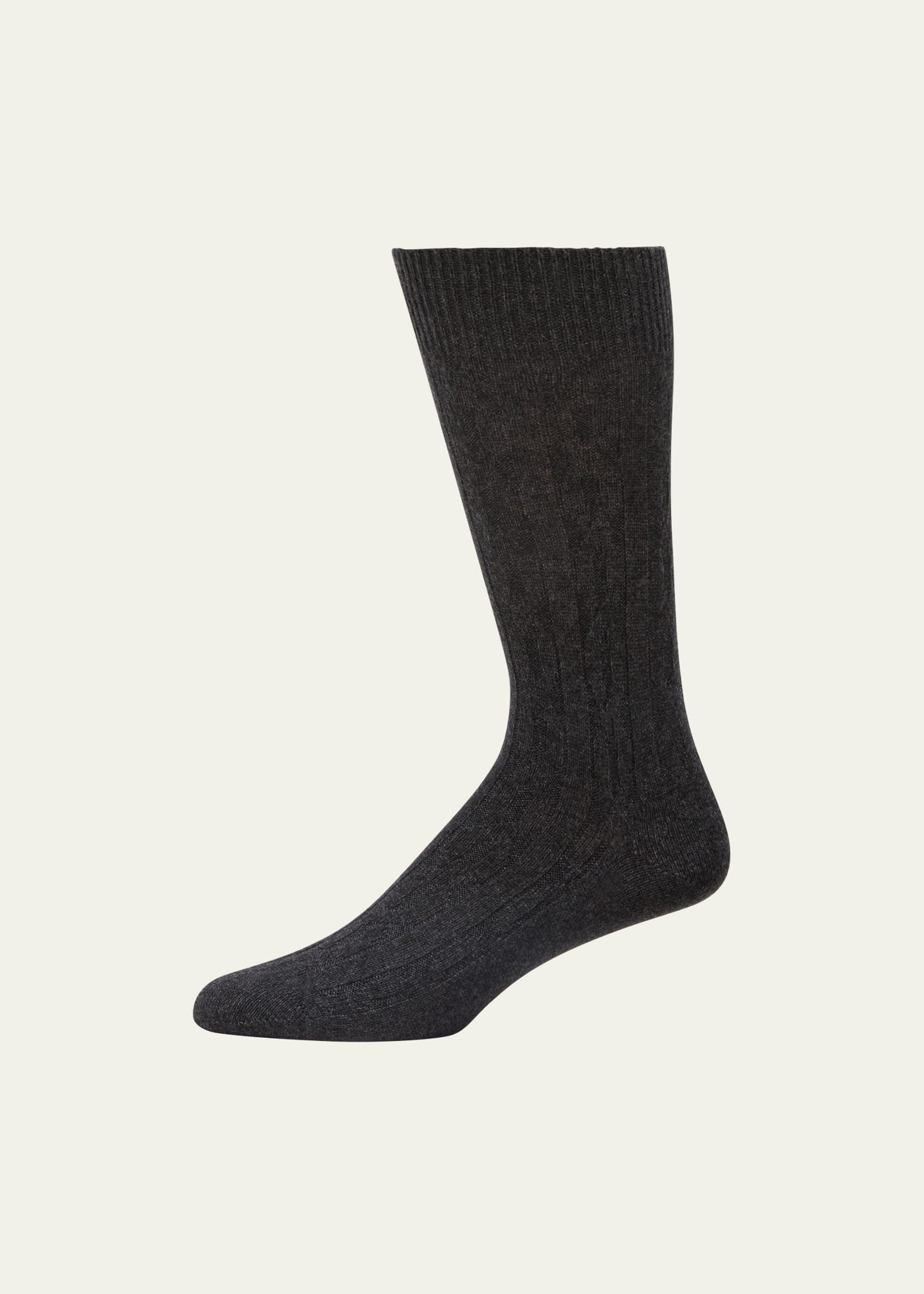 Men's Cashmere Cable Knit Mid-Calf Socks