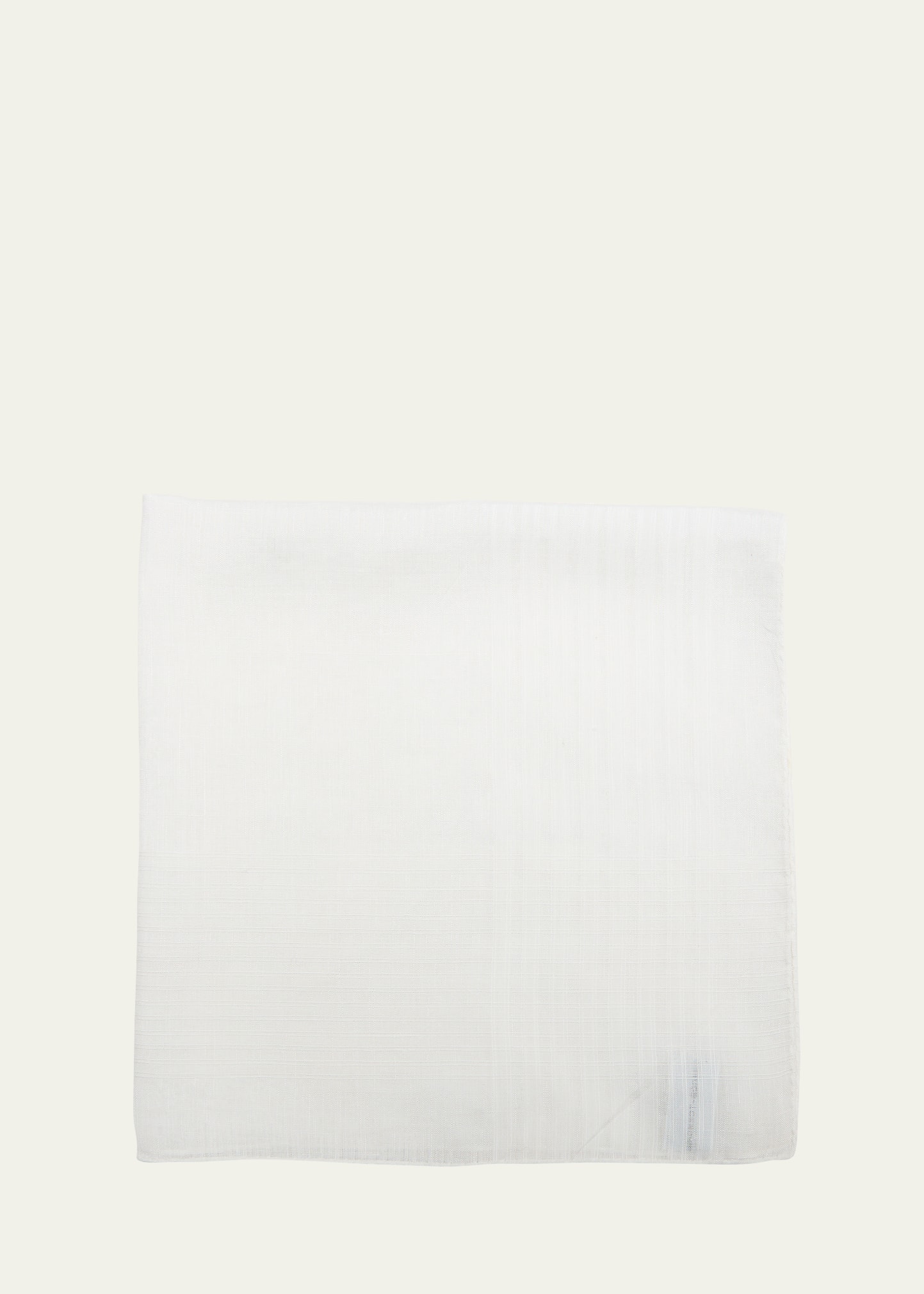 Simonnot Godard Men's Signature Cotton-linen Handkerchief In White