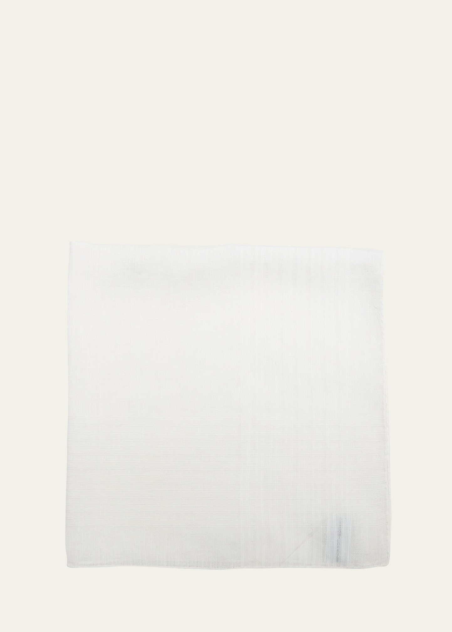 Simonnot Godard Men's Signature Cotton-linen Handkerchief In White