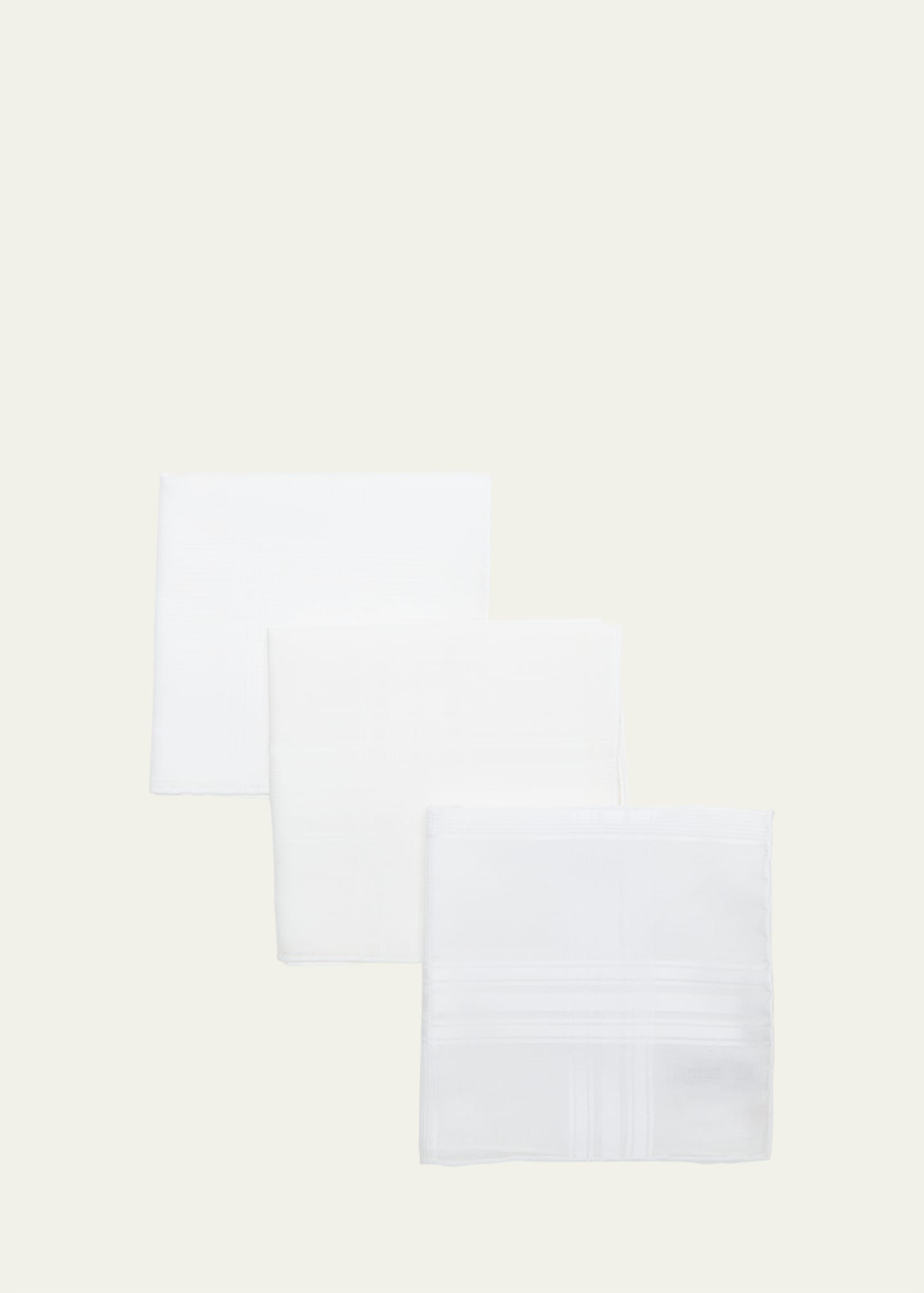 Simonnot Godard Men's 3-pack Cotton Handkerchiefs In White