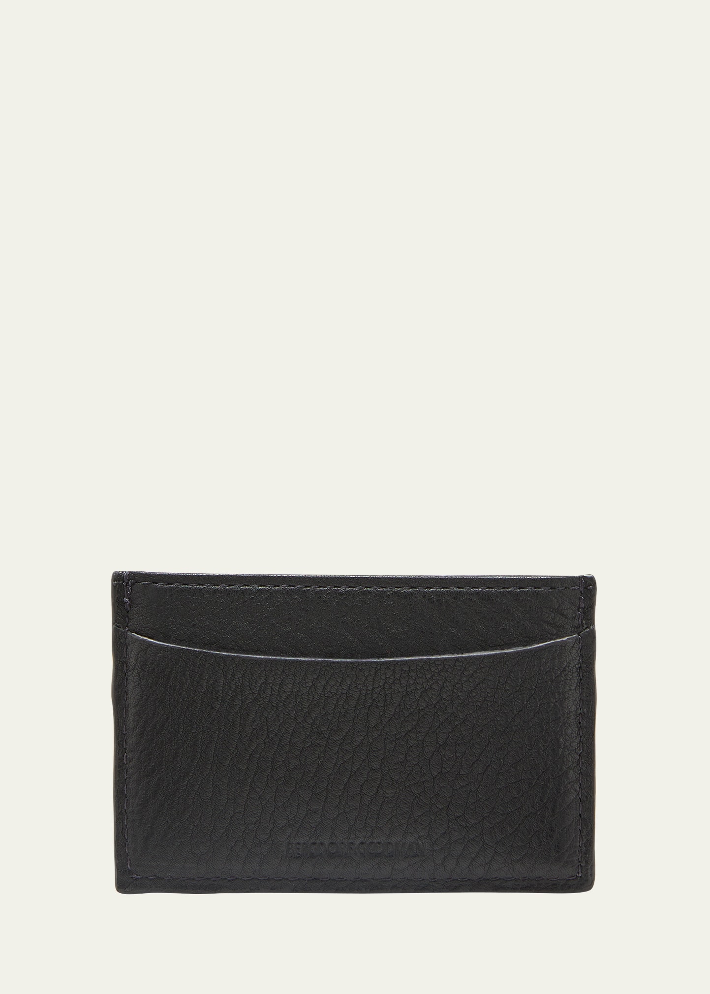Bergdorf Goodman Leather Slim Card Case In Black
