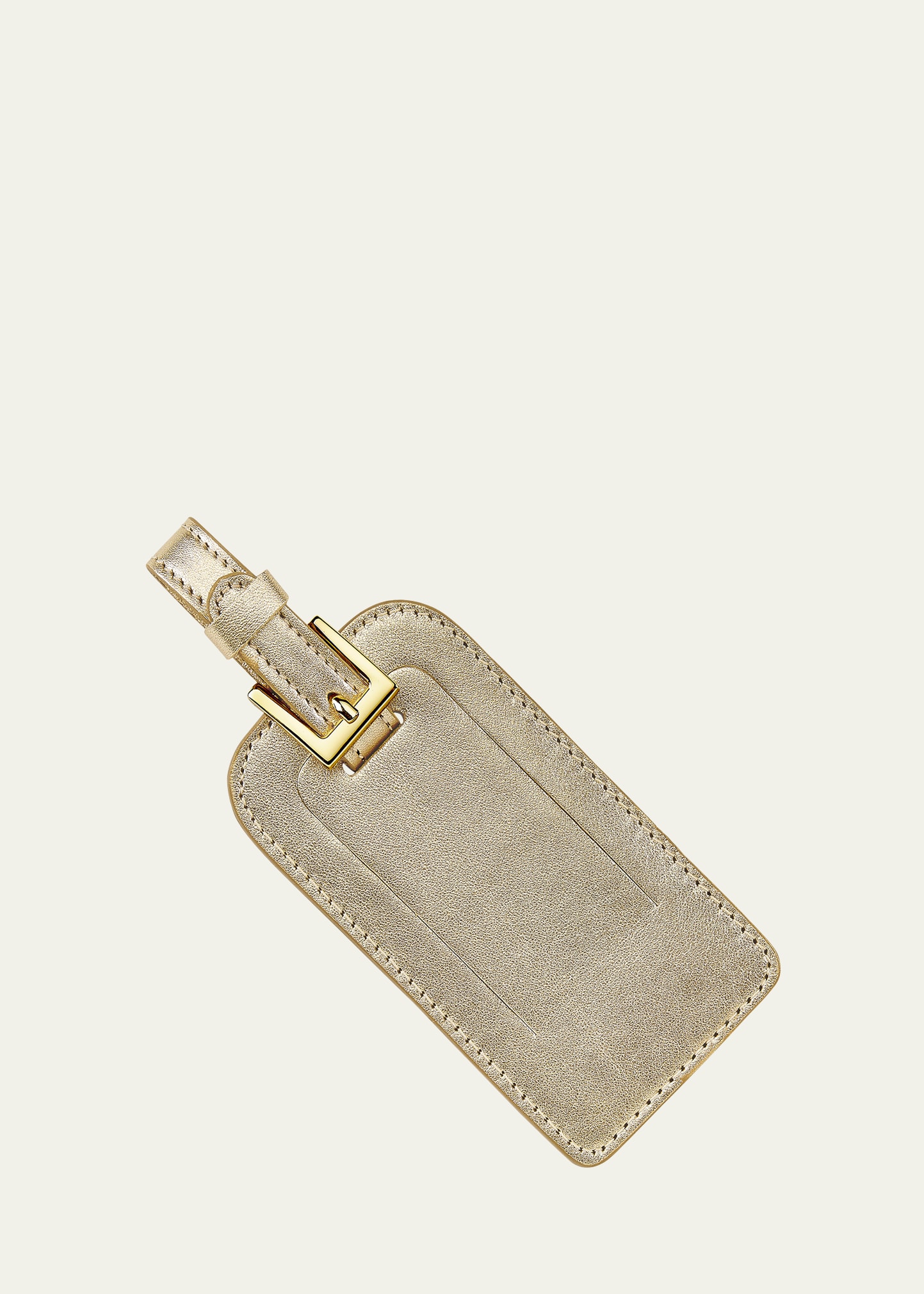 Bergdorf Goodman Leather Luggage Tag In Gold