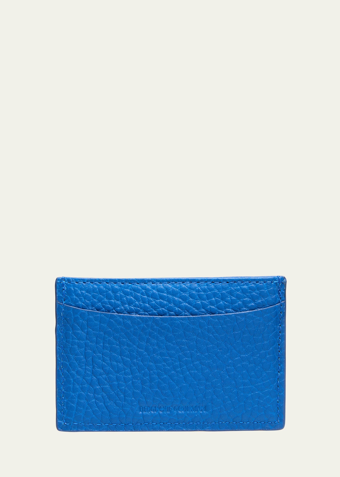 Bergdorf Goodman Leather Slim Card Case In Cobalt