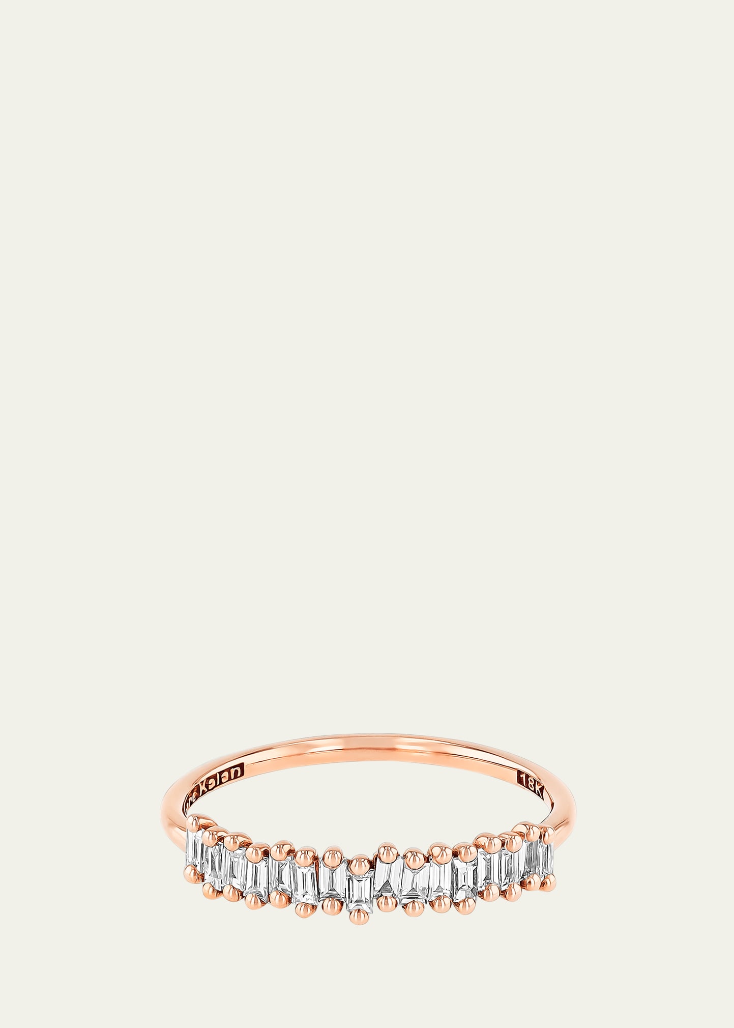 Suzanne Kalan Classic 18k Rose Gold Diamond Stacker Band In Rose/gold