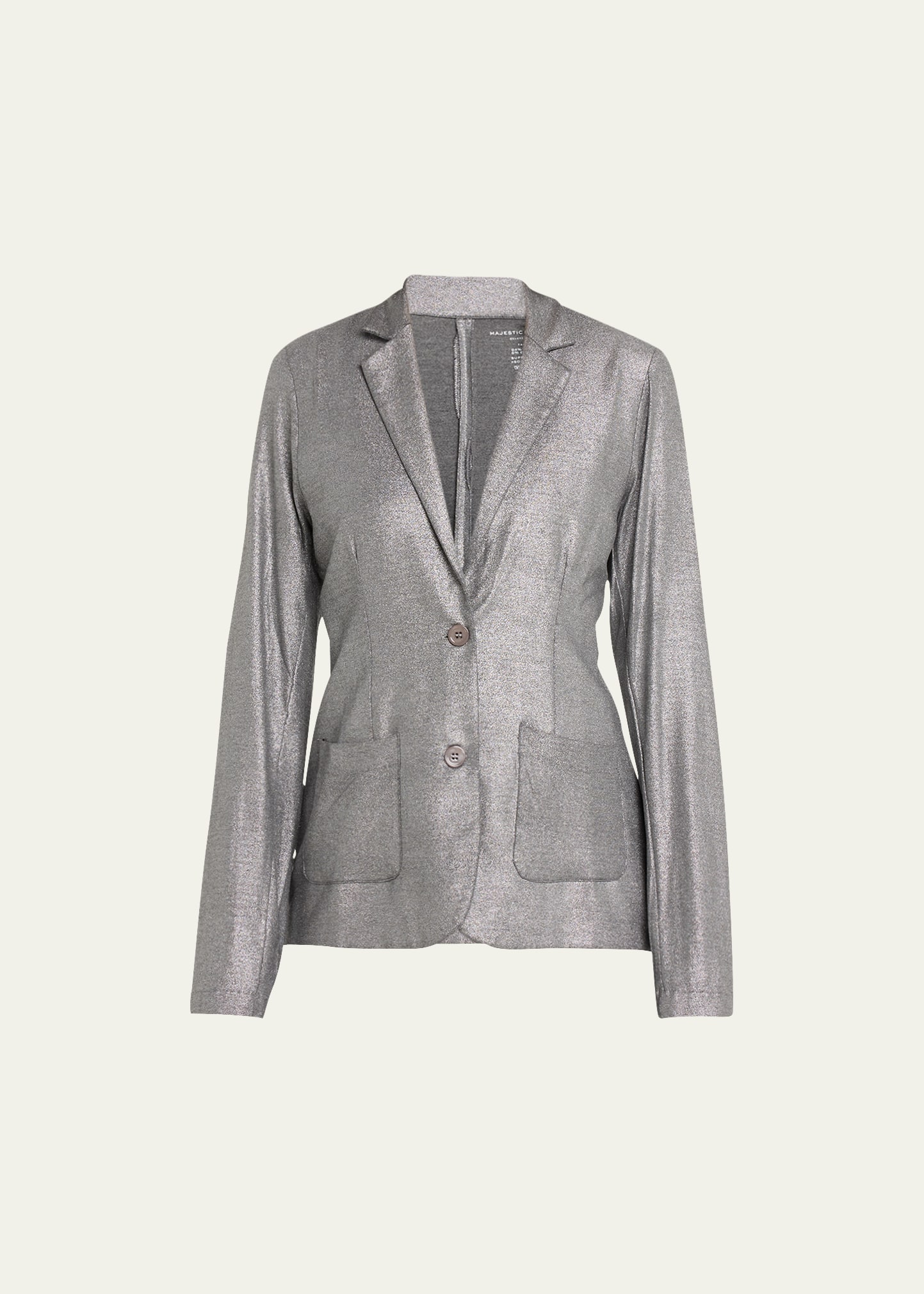 Majestic Soft Touch Metallic Two-button Blazer In 088 Anthracite Ch