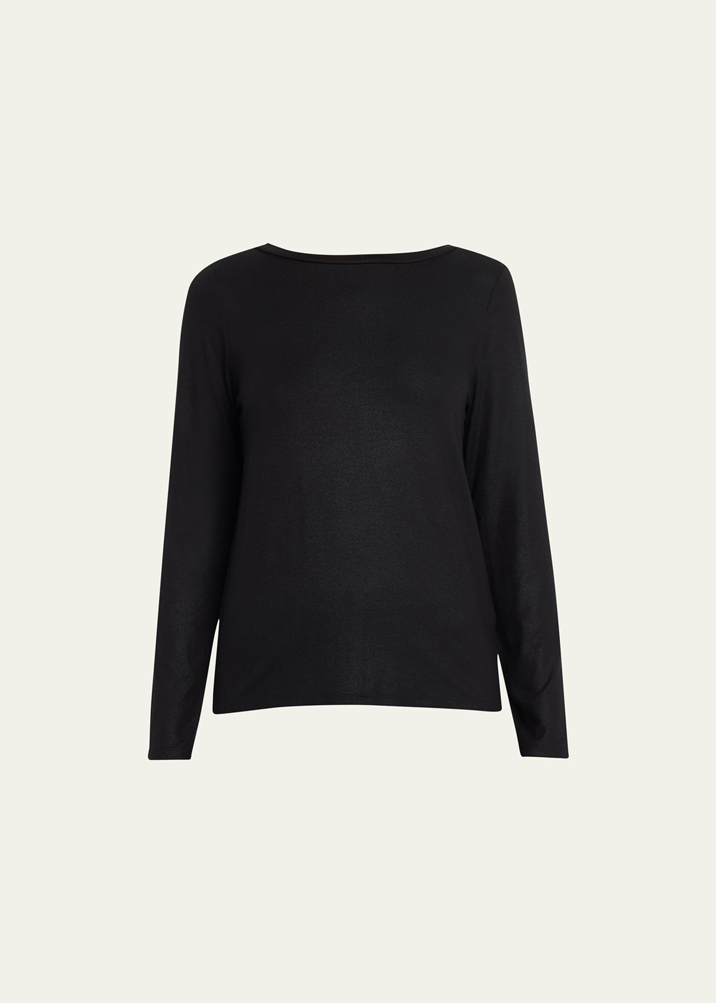 Majestic Cotton Knit Long Sleeve Crewneck Top In 088 Anthracite Ch