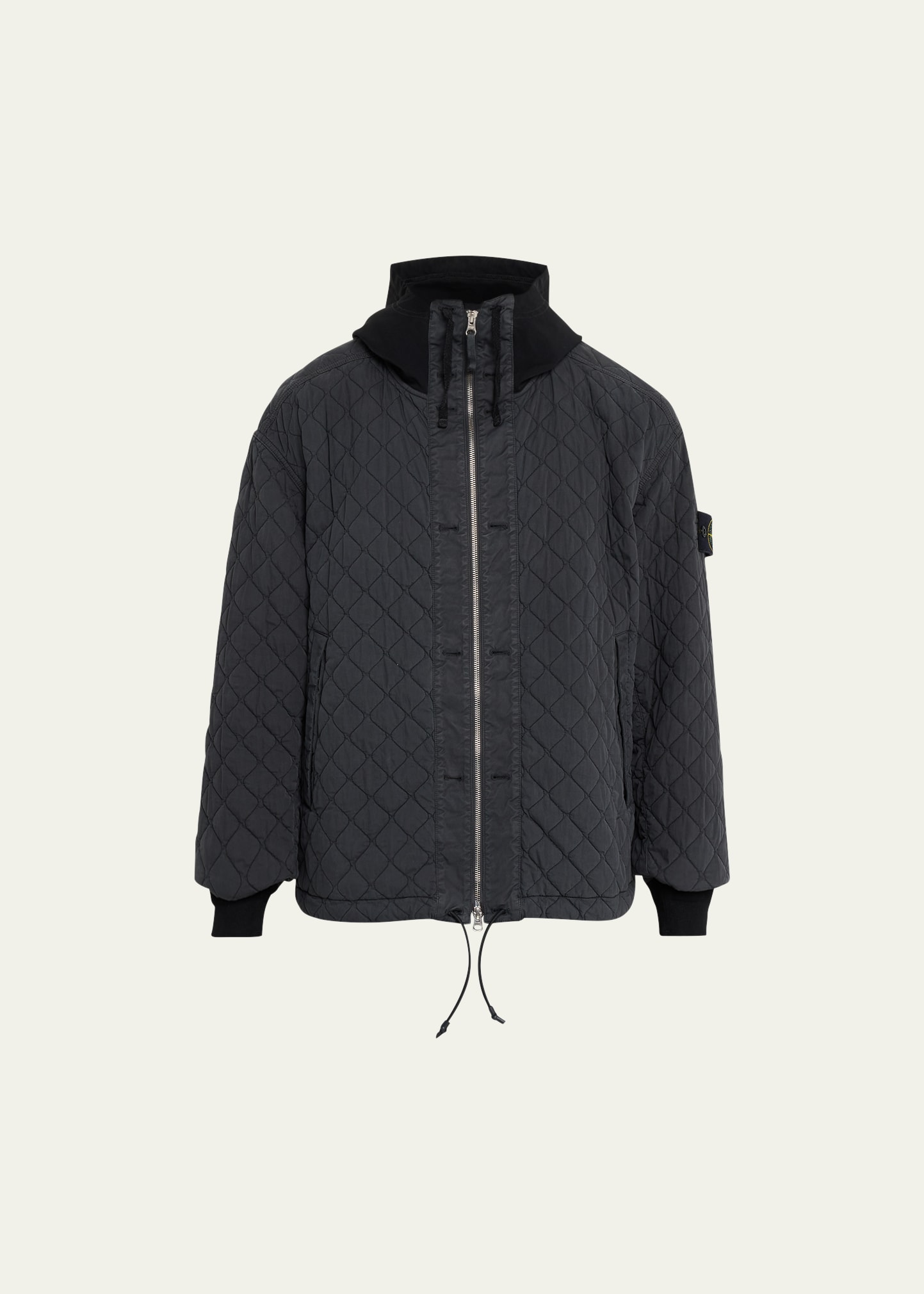 STONE ISLAND MEN'S DIAMOND QUILTED HOODED JACKET