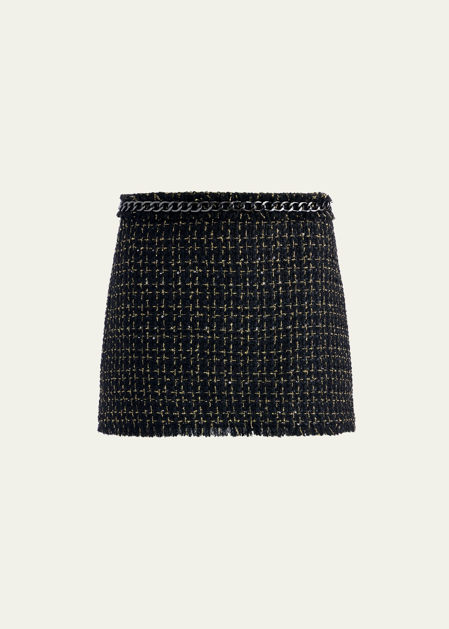 Alice + Olivia Jalen Chain Tweed Mini Skirt