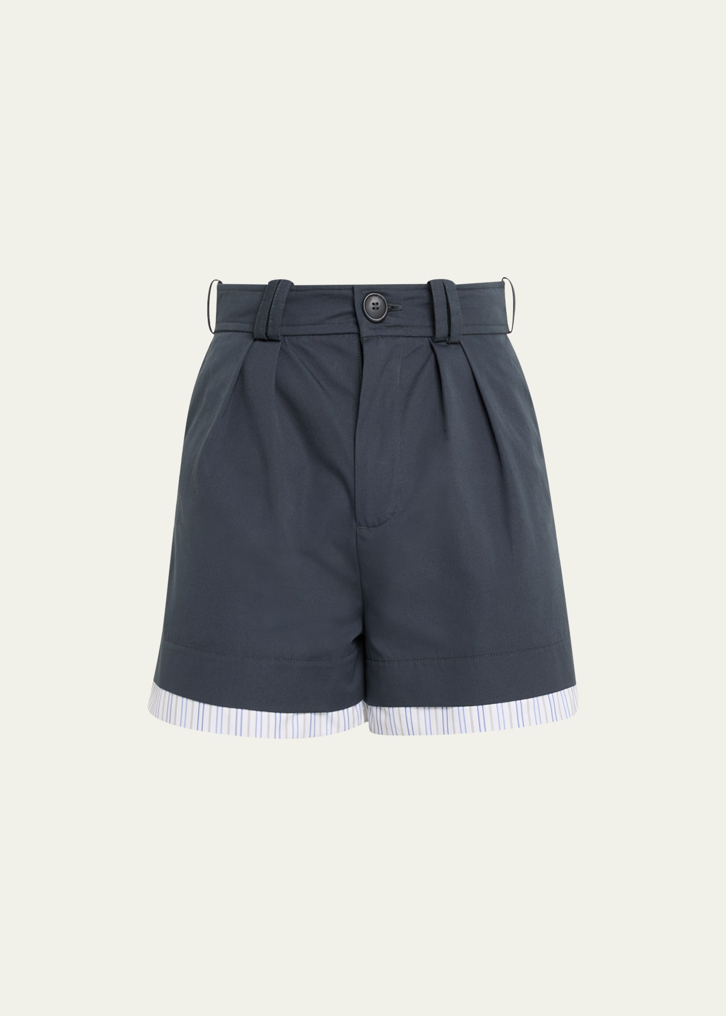 S.s. Daley Men's Thomas Striped-cuff Bloomer Shorts In Navy/stripe