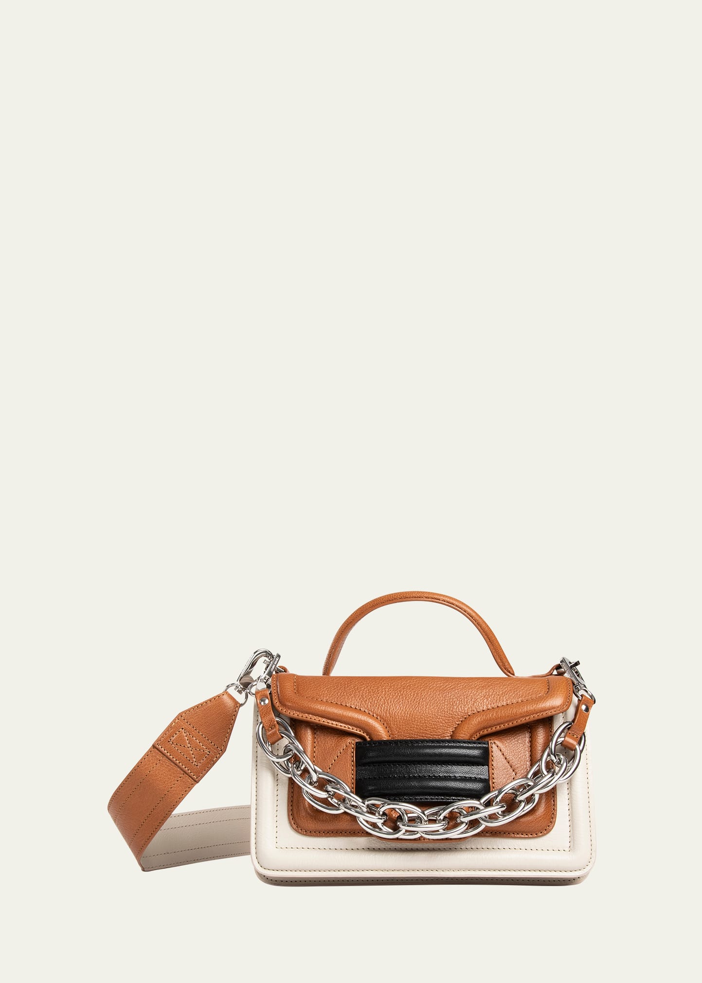 ALPHA women's bag in black glazed leather — PIERRE HARDY