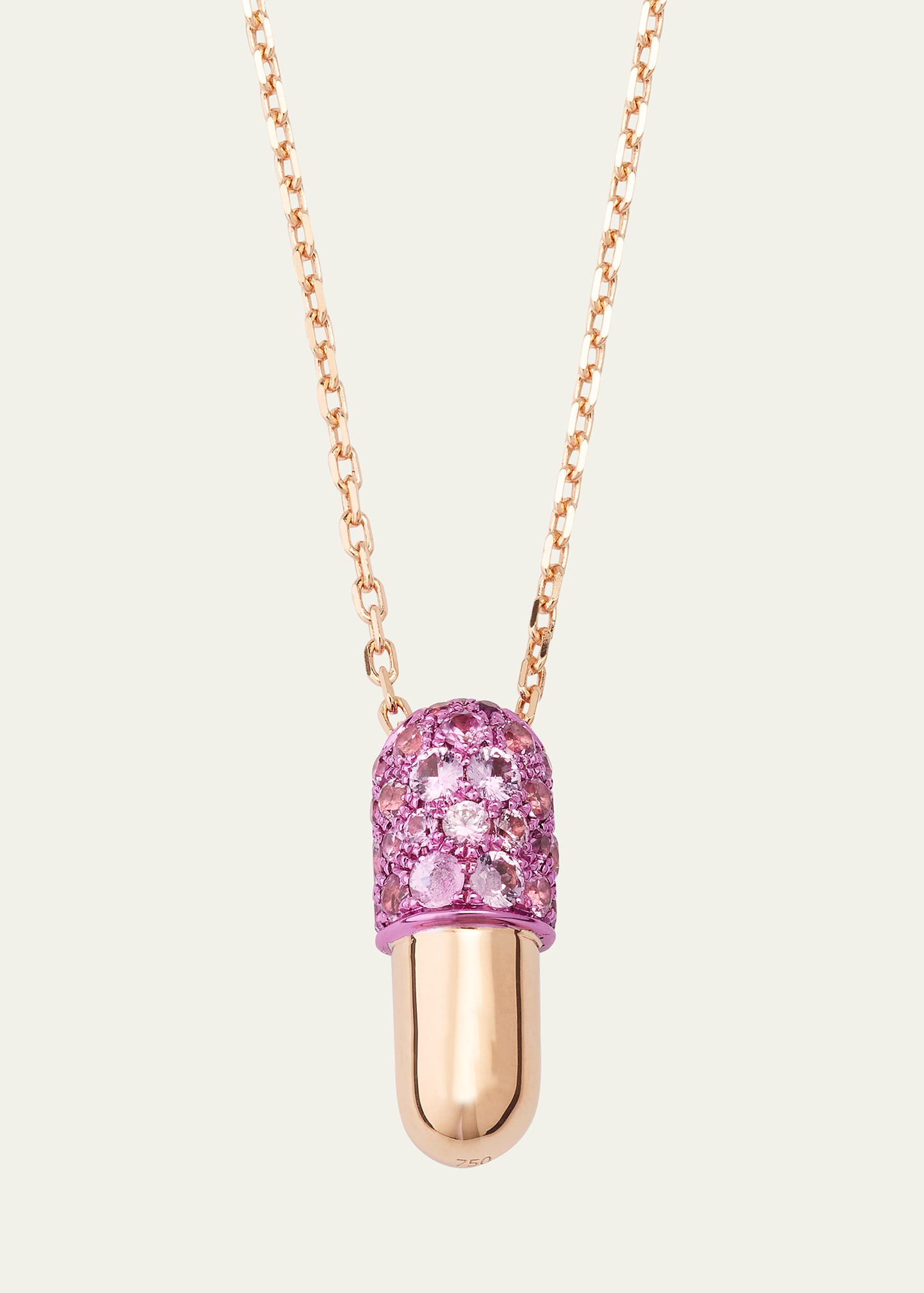 Elior 18k Rose Gold Pink Sapphire Pendant Necklace In Rg