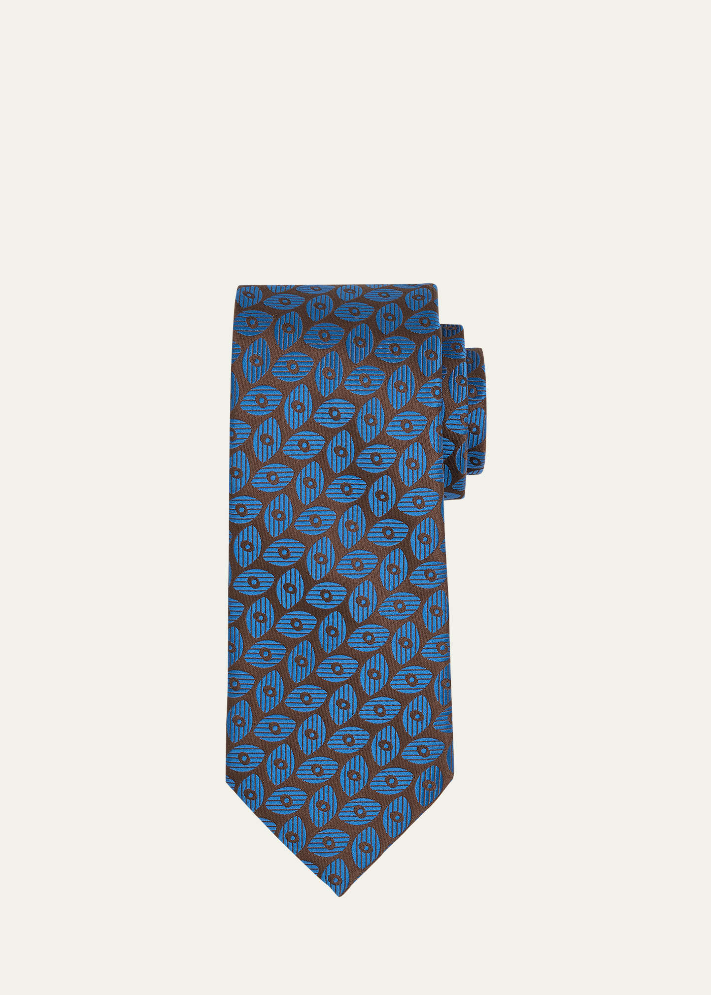 Charvet Men's Oval Jacquard Silk Tie In 16 Blue