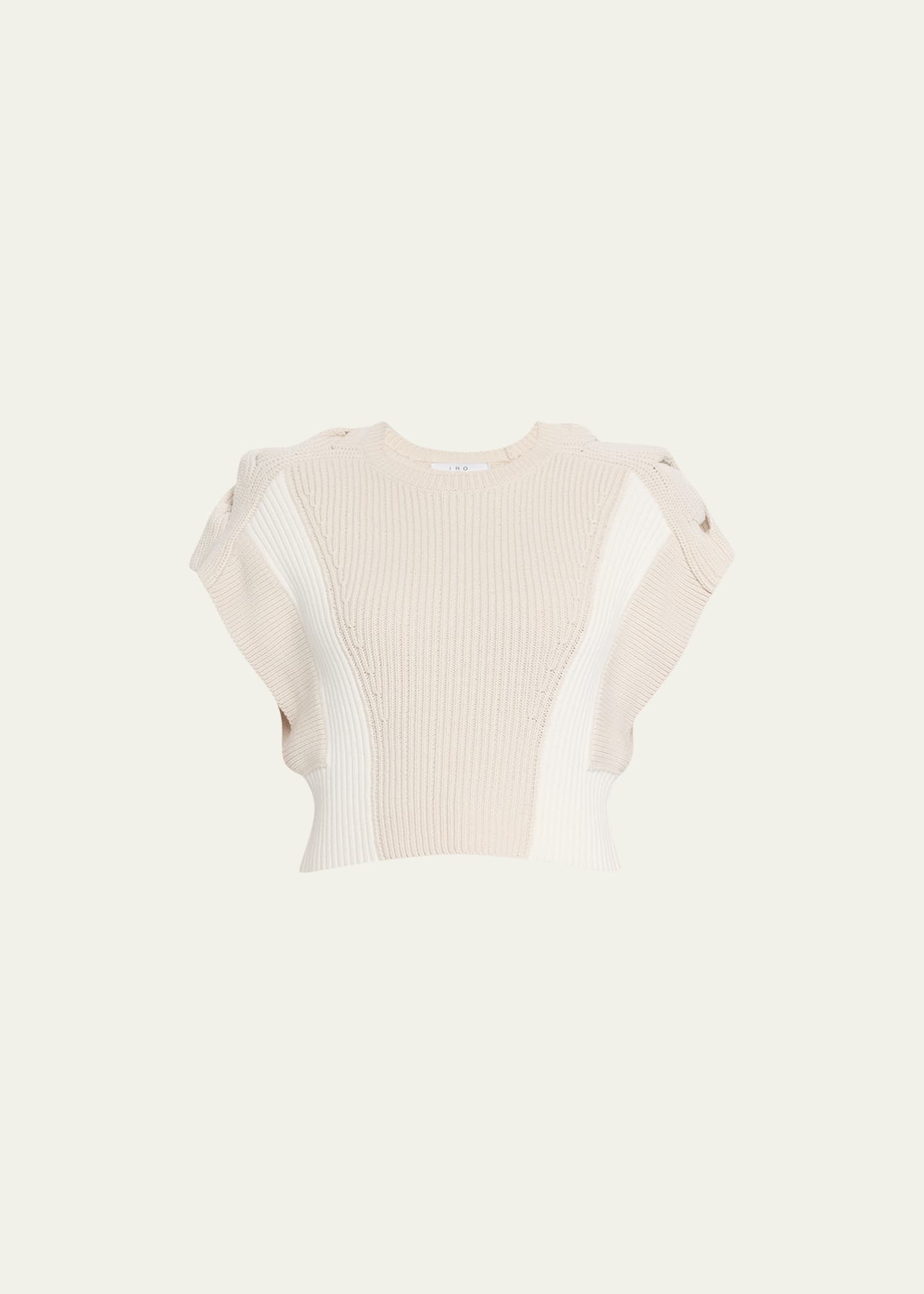 Iro Kalou Crewneck Cropped Sweater In Ecru/white