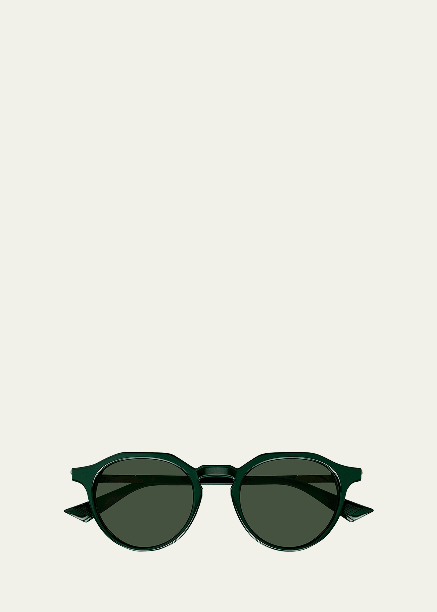 Bottega Veneta Round-frame Acetate Sunglasses In Green
