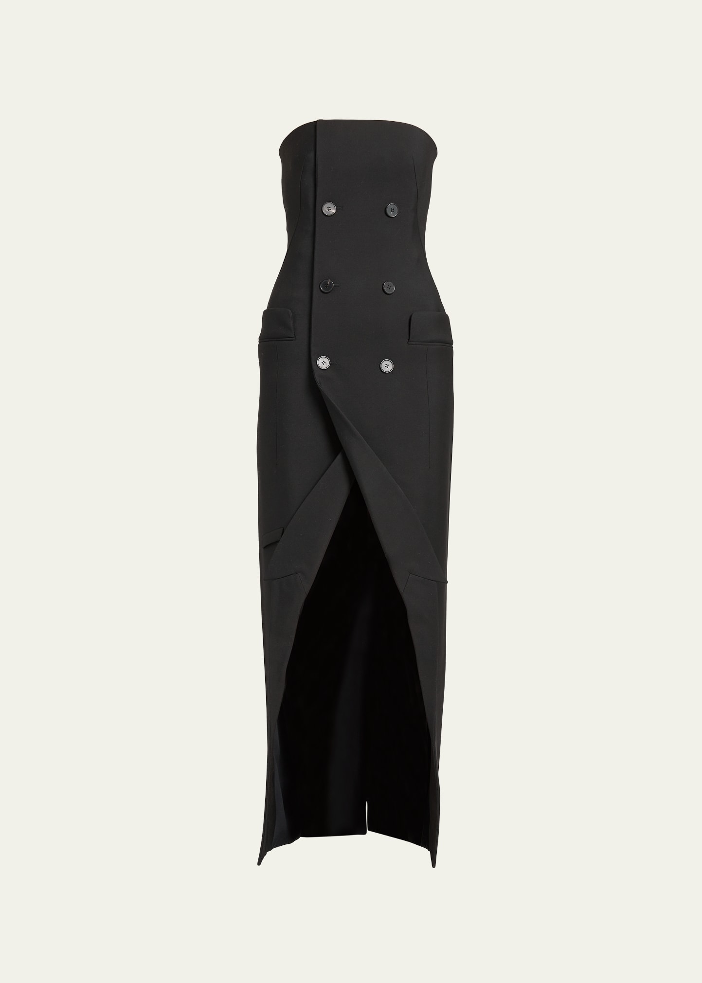 Alexander Mcqueen Strapless Double-breasted Blazer Dress In Black