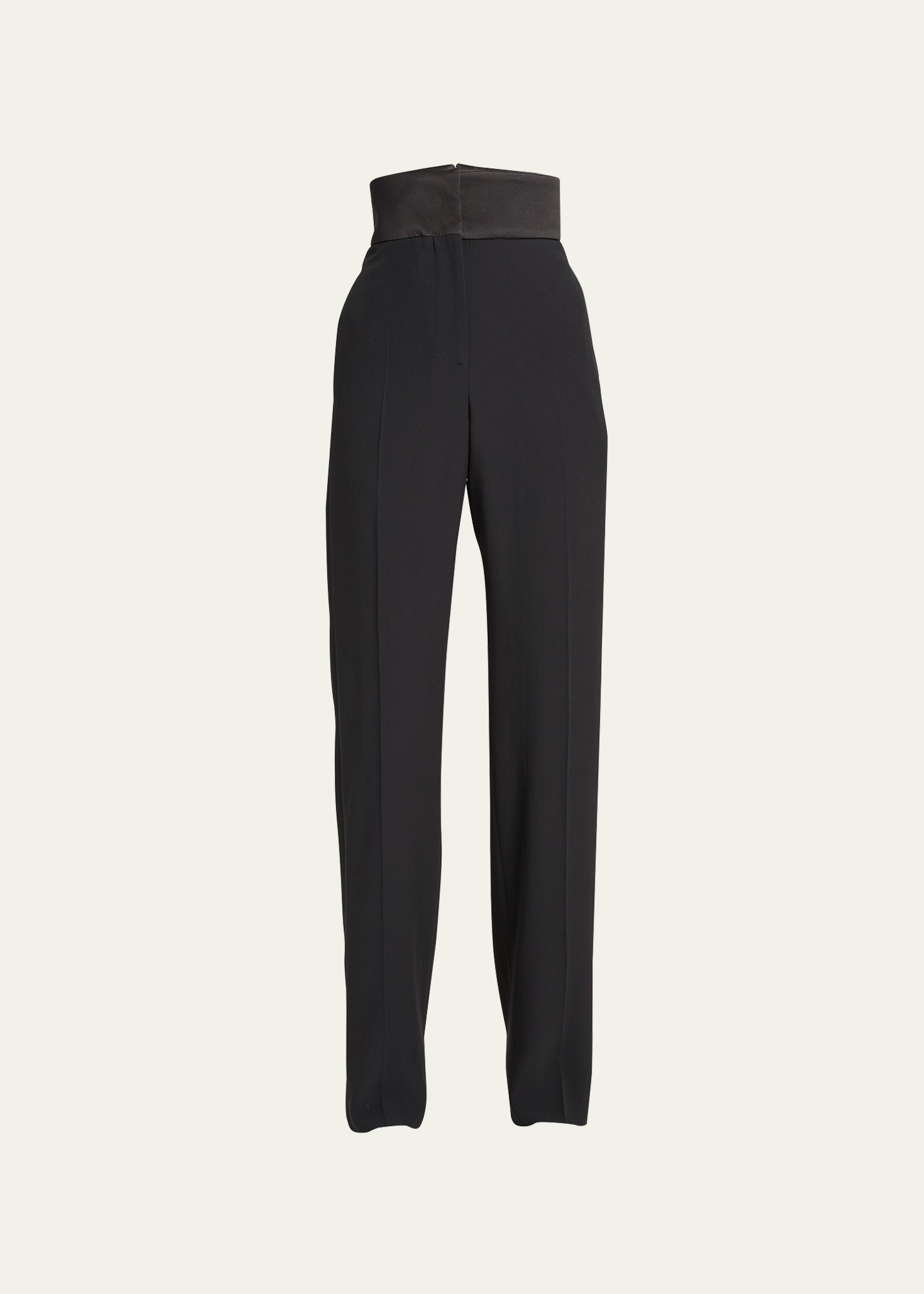 Shop Alexander Mcqueen Narrow Bootcut Trousers With Satin Band In Black