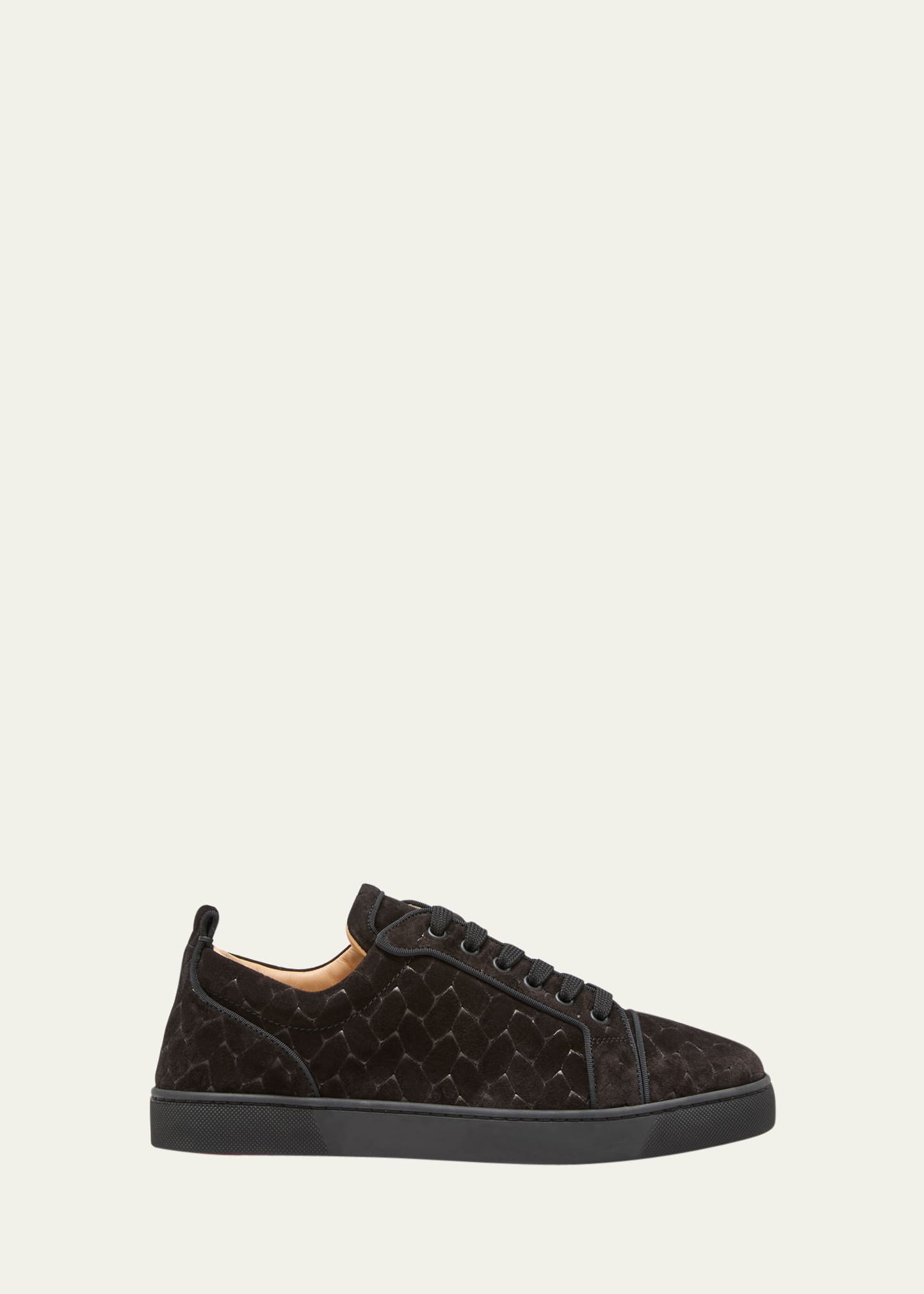 Christian Louboutin Louis Junior Braided Suede Sneakers In Black