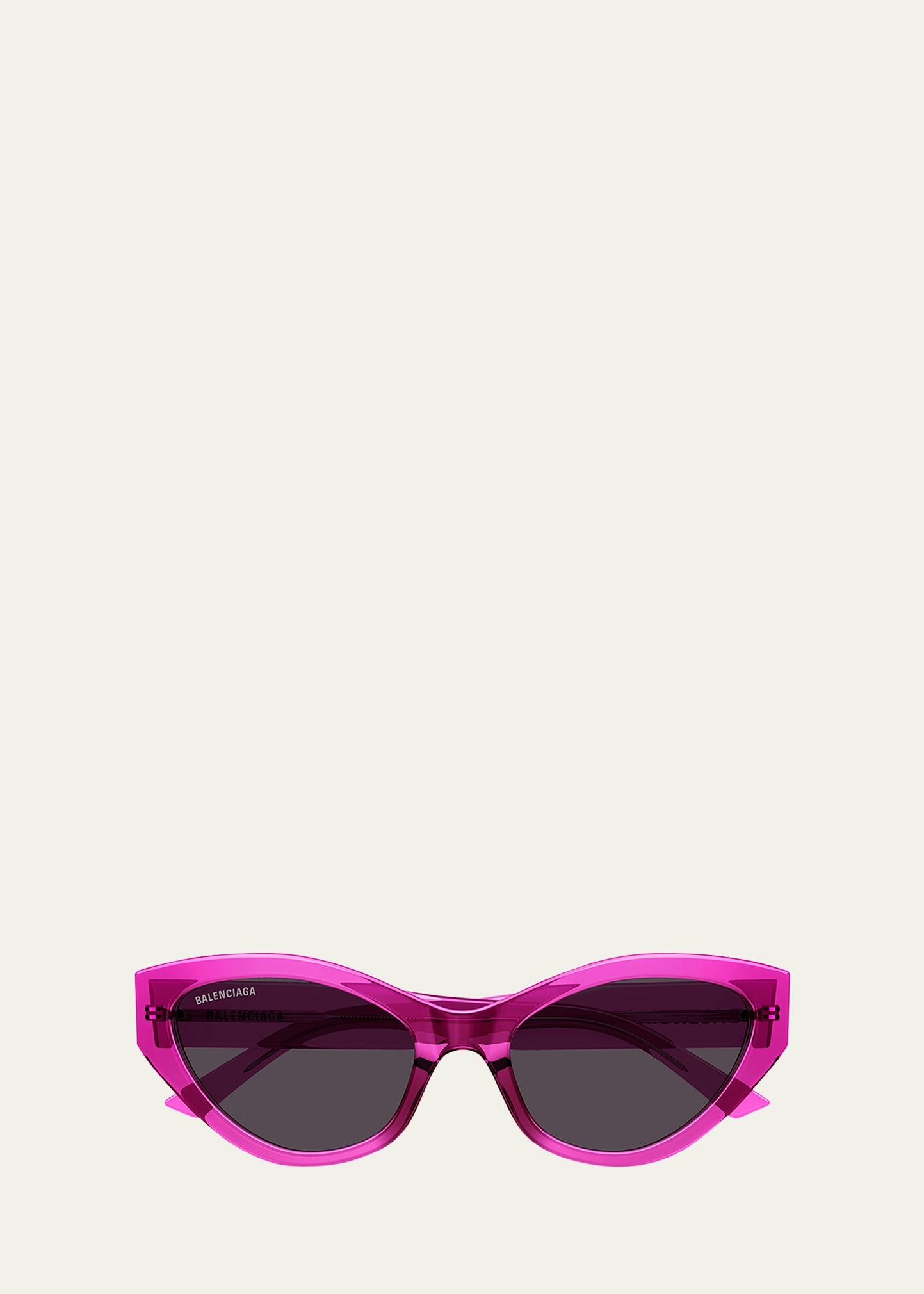 Shop Balenciaga Logo Plastic Cat-eye Sunglasses In Shiny Hd Transpar