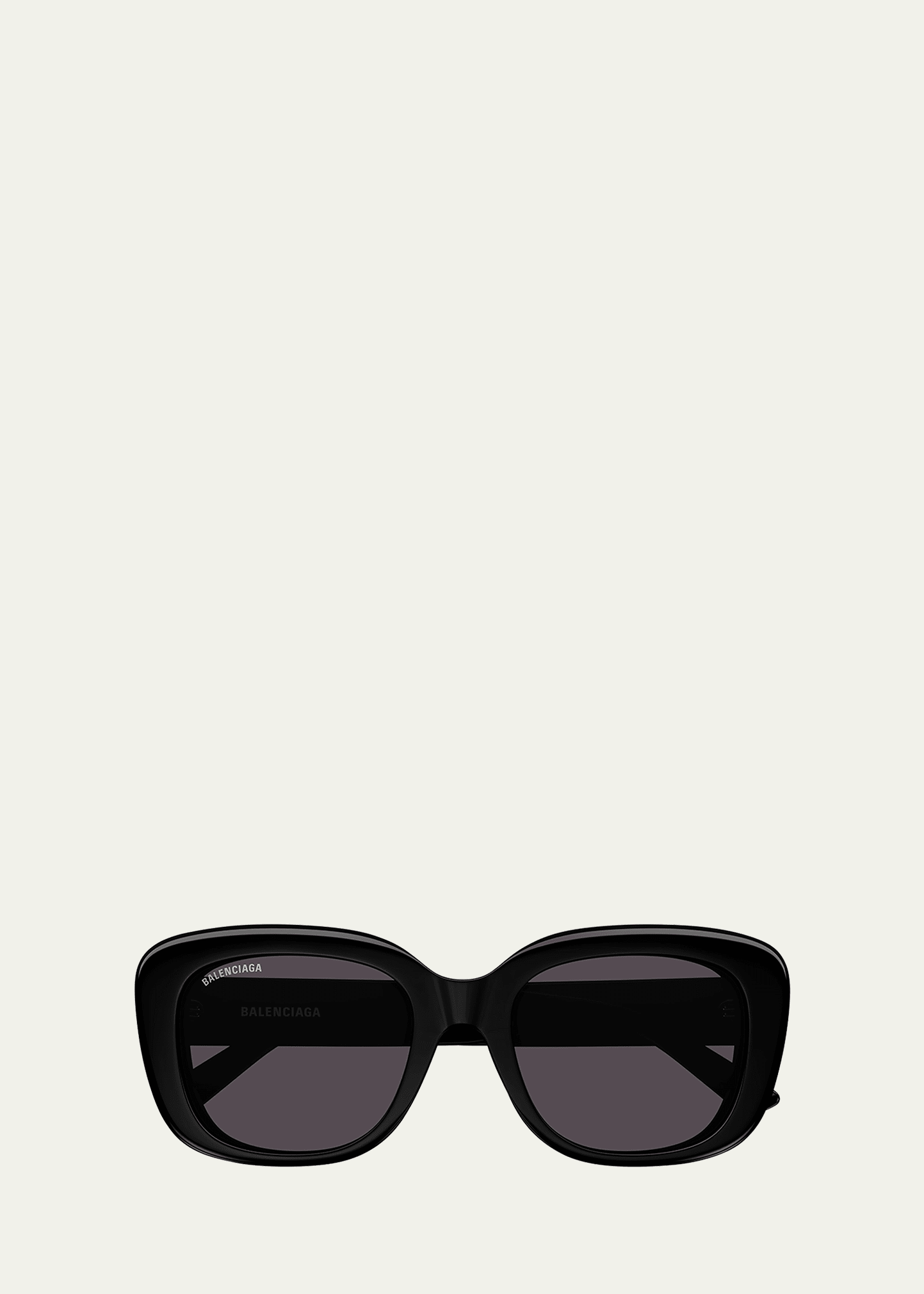 Shop Balenciaga Monogram Acetate Round Sunglasses In Shiny Solid Black