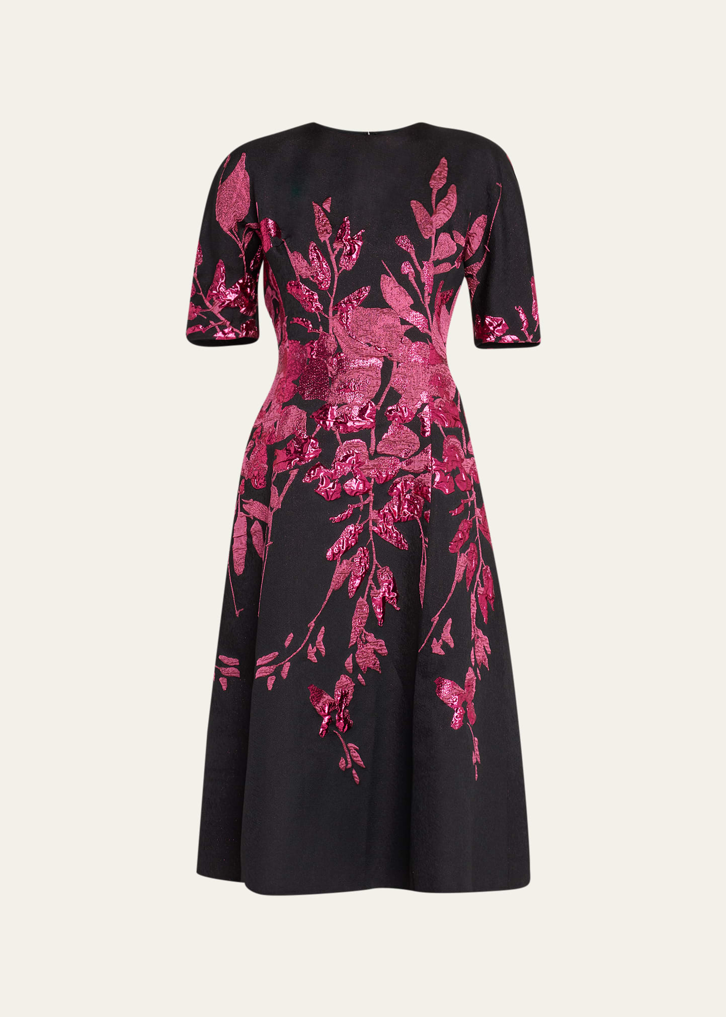 Rickie Freeman for Teri Jon Belted Jacquard Shirtdress Gown | Smart Closet