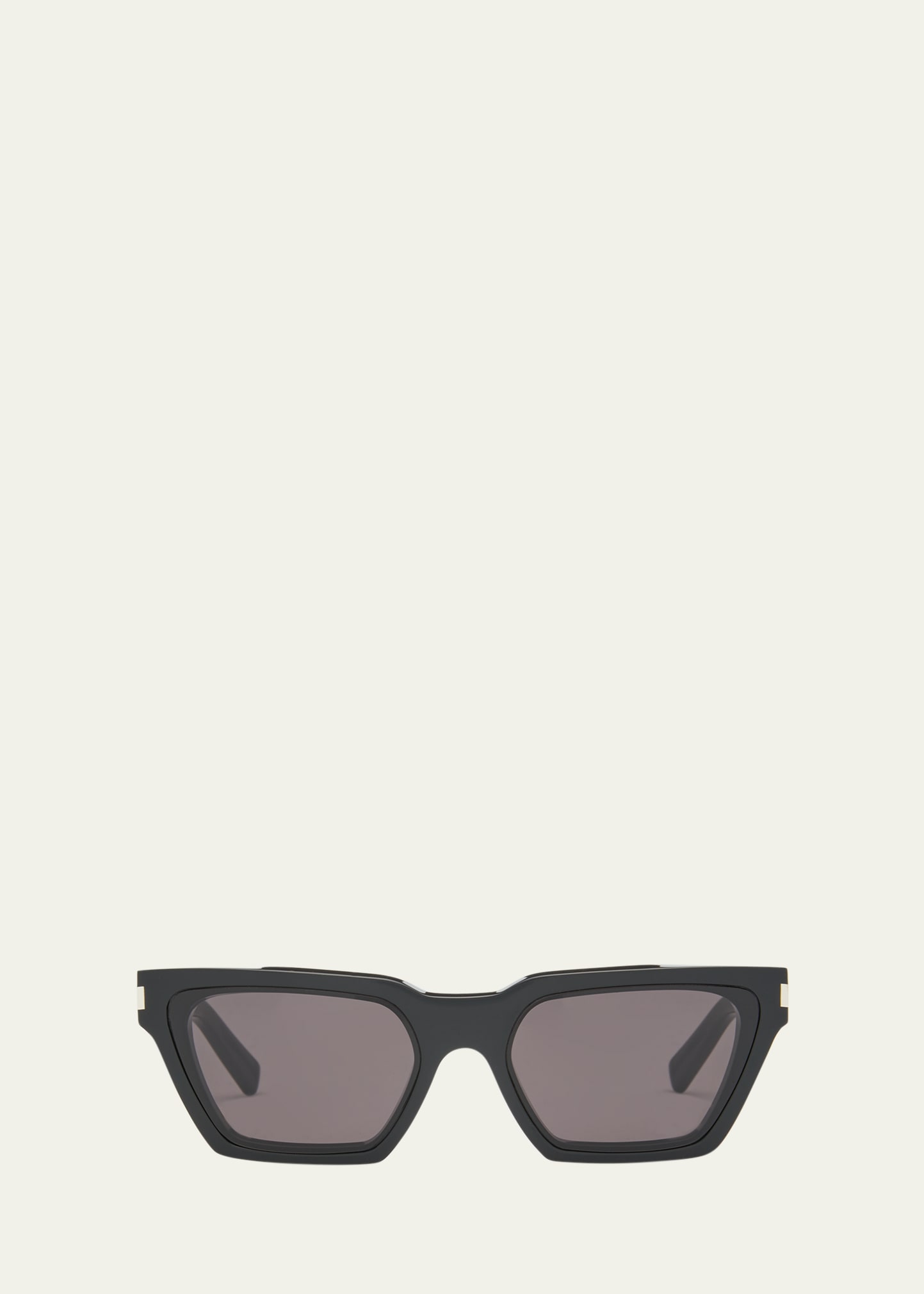 Shop Saint Laurent Men's Calista Nylon And Acetate Cat-eye Sunglasses In 001 Black