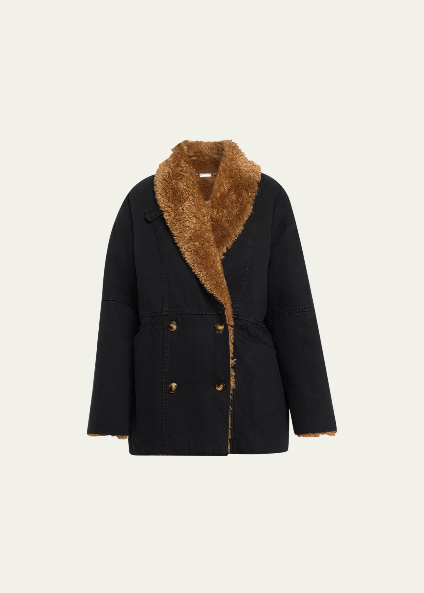 STILL HERE UPSTATE REVERSIBLE FAUX-SHEARLING COAT
