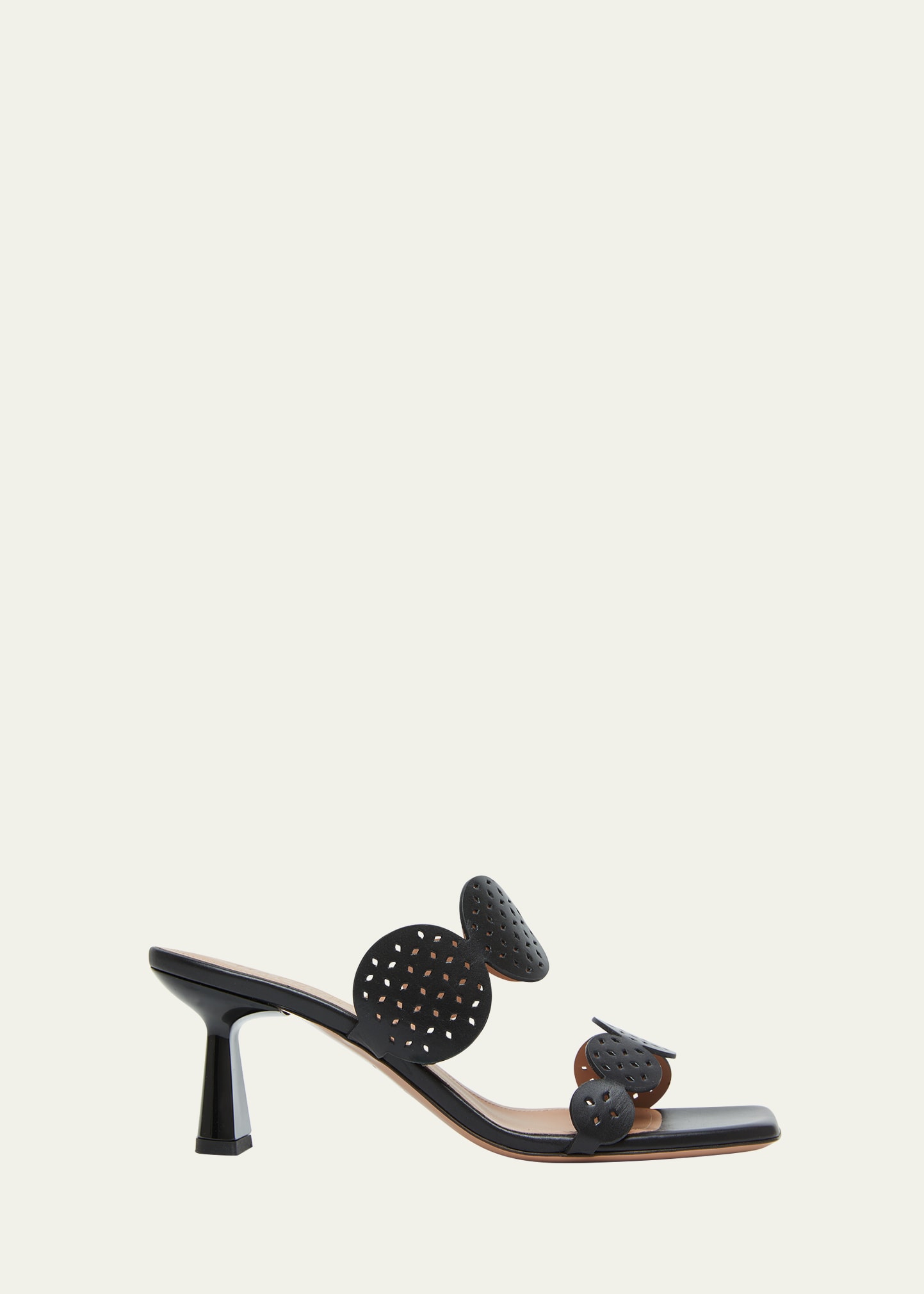 Malone Souliers Trish Perforated Leather Mule Sandals In Black