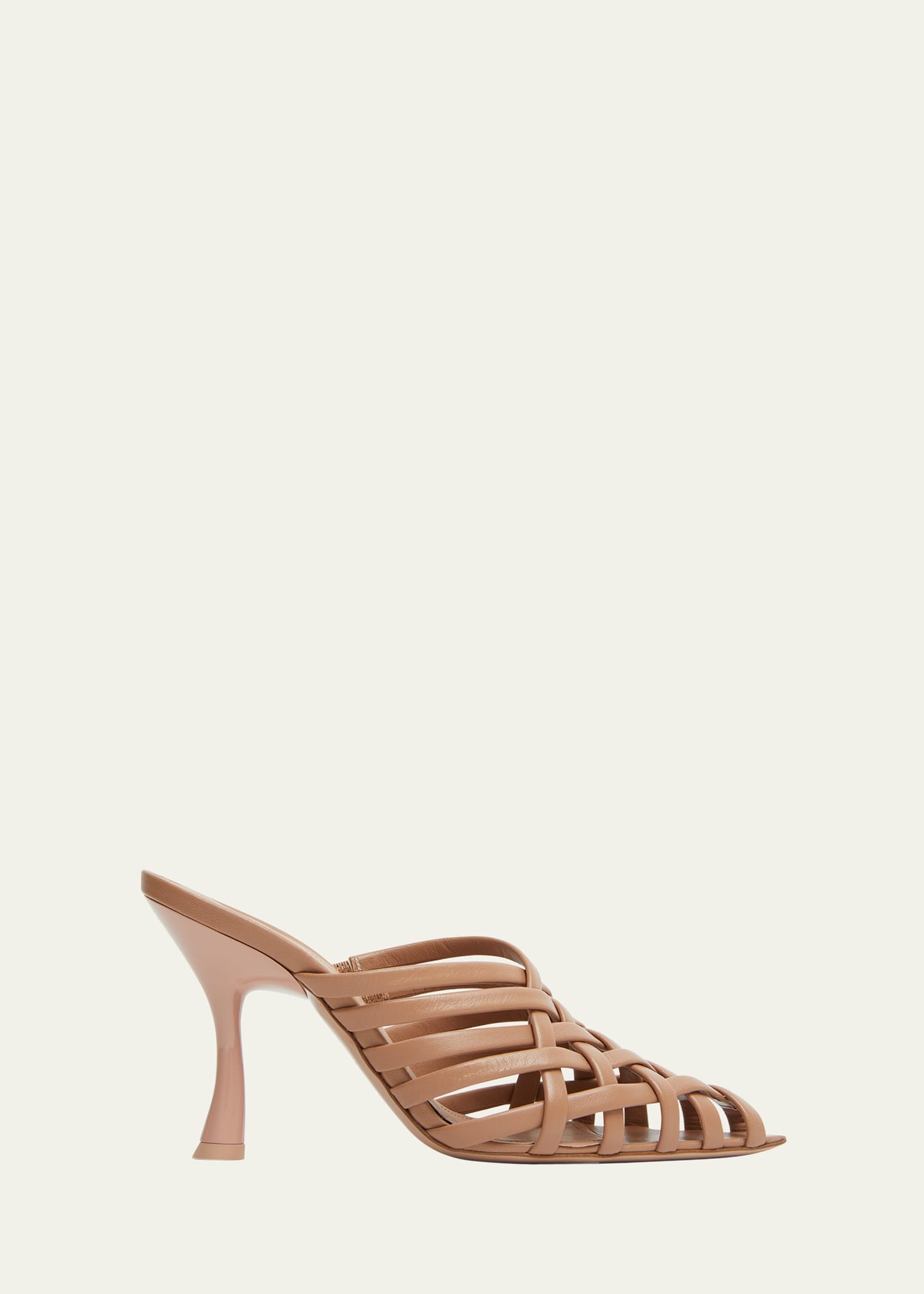 Shop Malone Souliers Whitney Woven Leather Mule Pumps In Nude