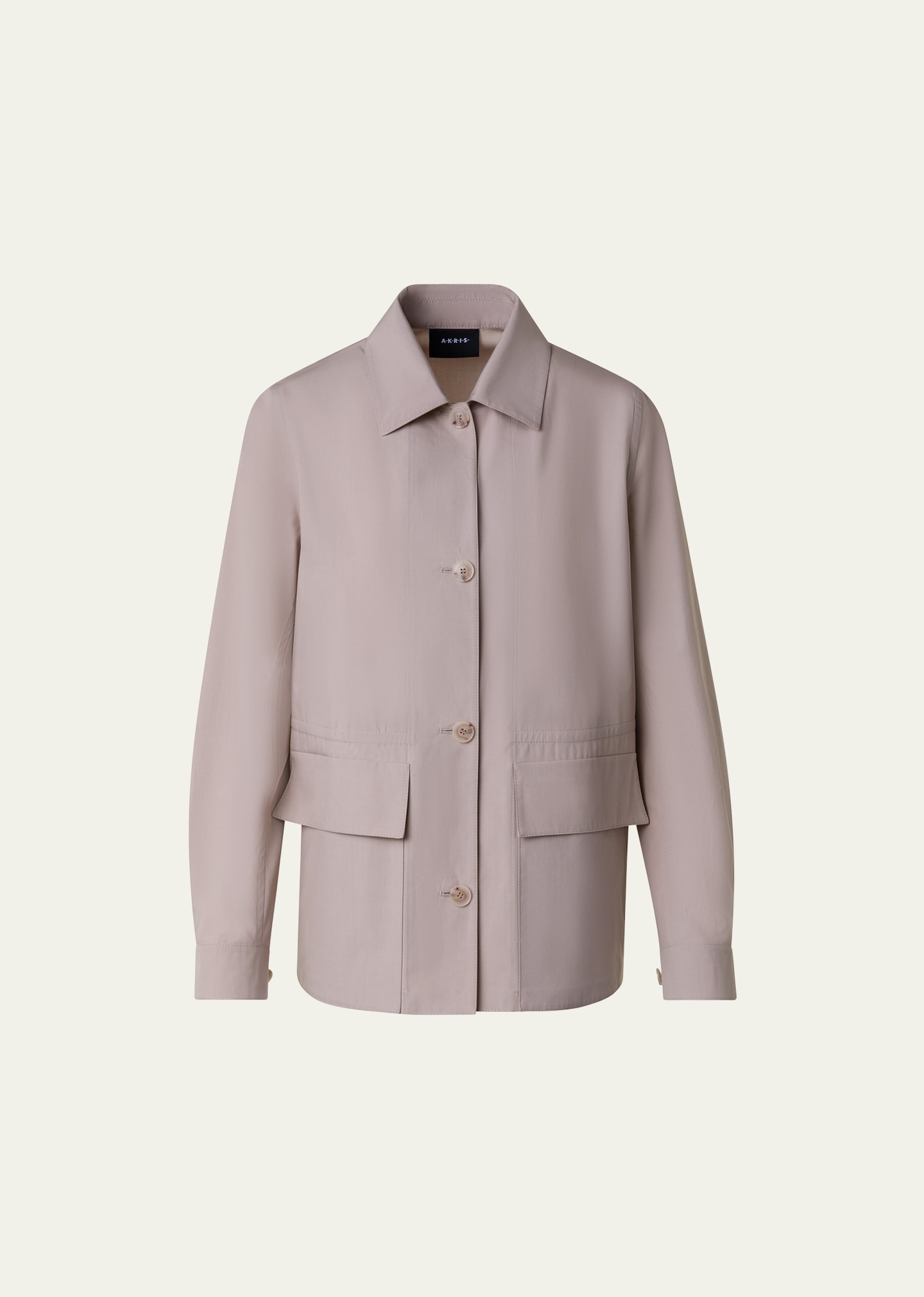 Akris Tomma Oversize Shirt Jacket In Sand