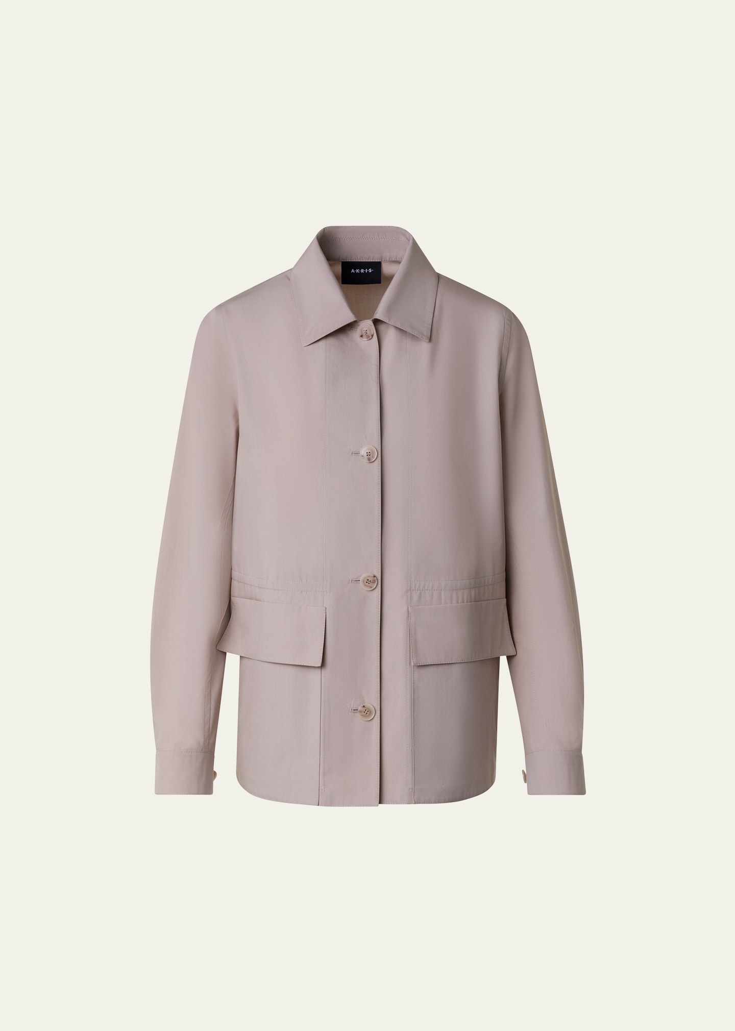 Shop Akris Tomma Oversize Shirt Jacket In Sand