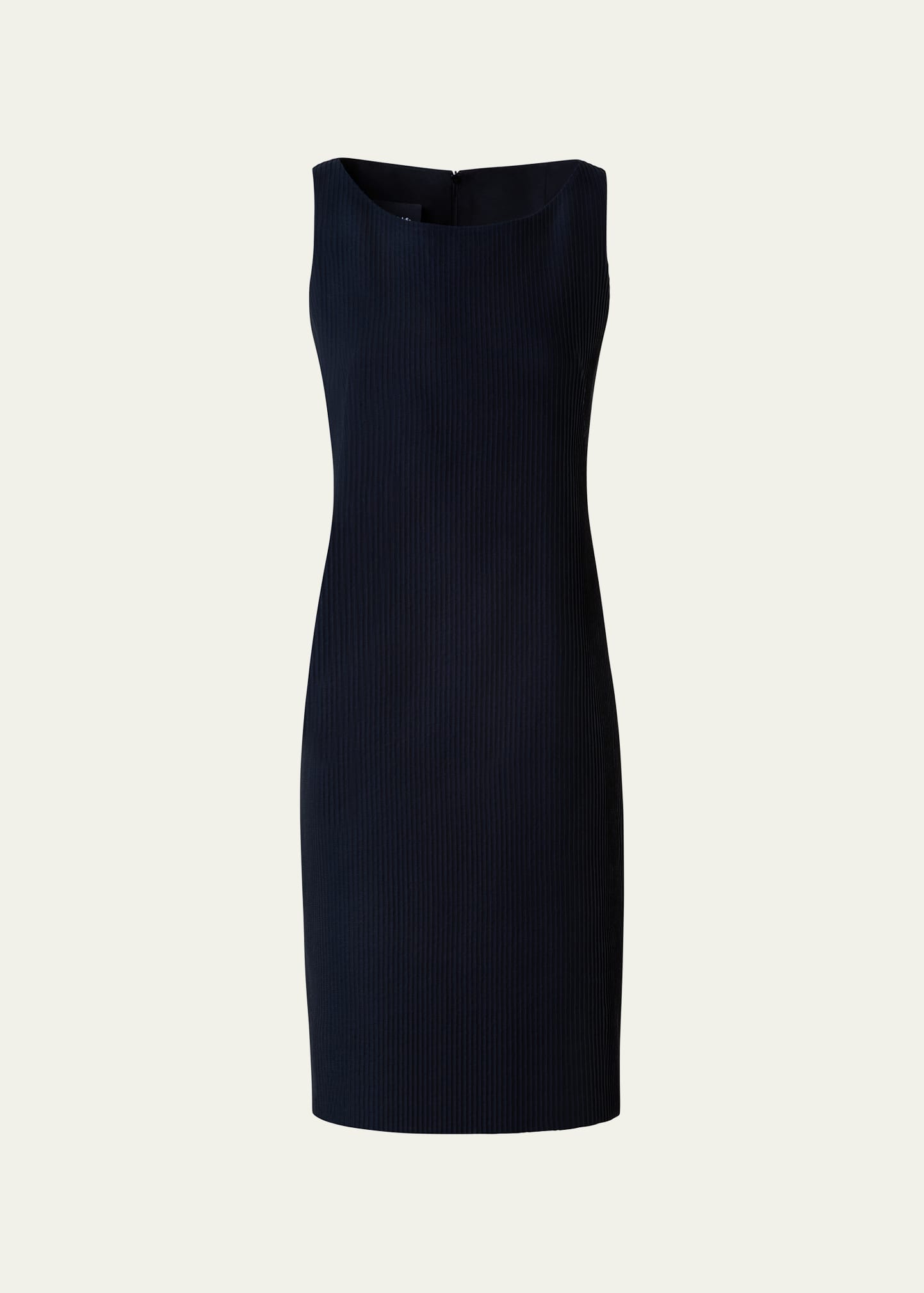 Akris Sleeveless Scoop-neck Pleated Midi Dress In Black