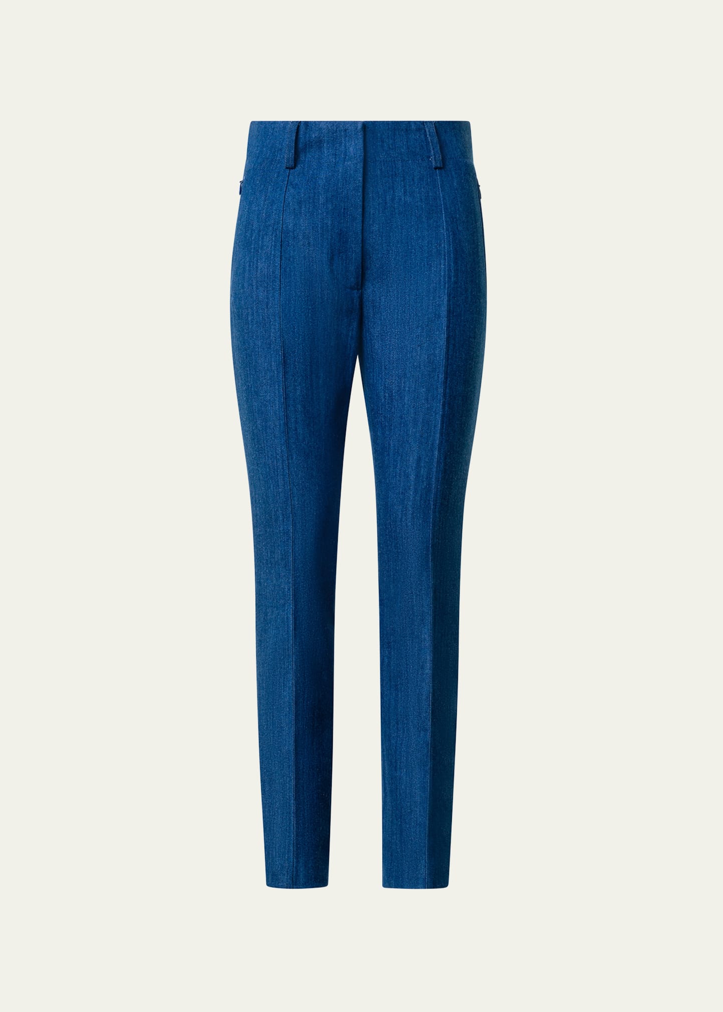 Shop Akris Connor Denim Slim-fit Cropped Pants