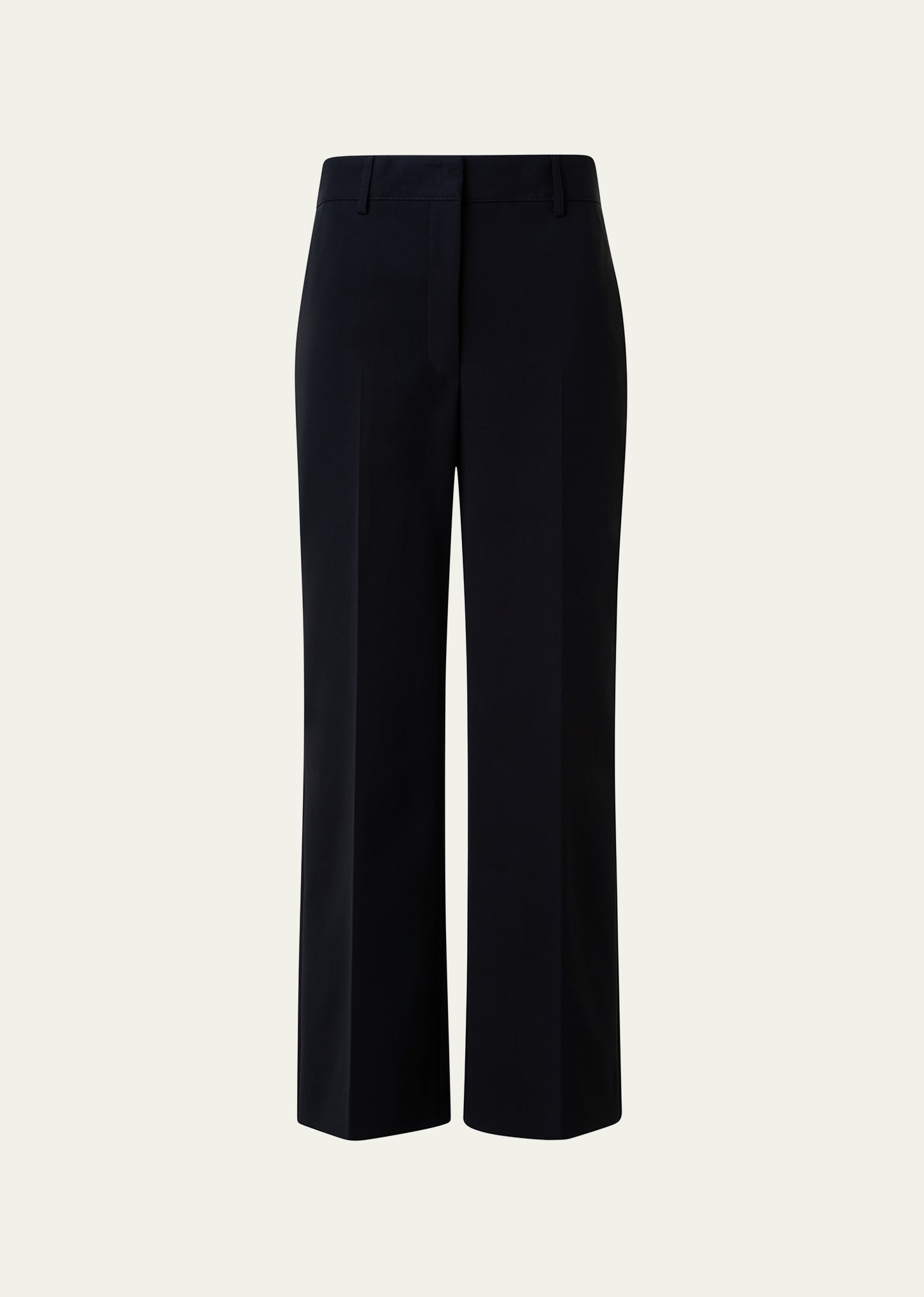 Akris Flora Cropped Wide-leg Pants In Black