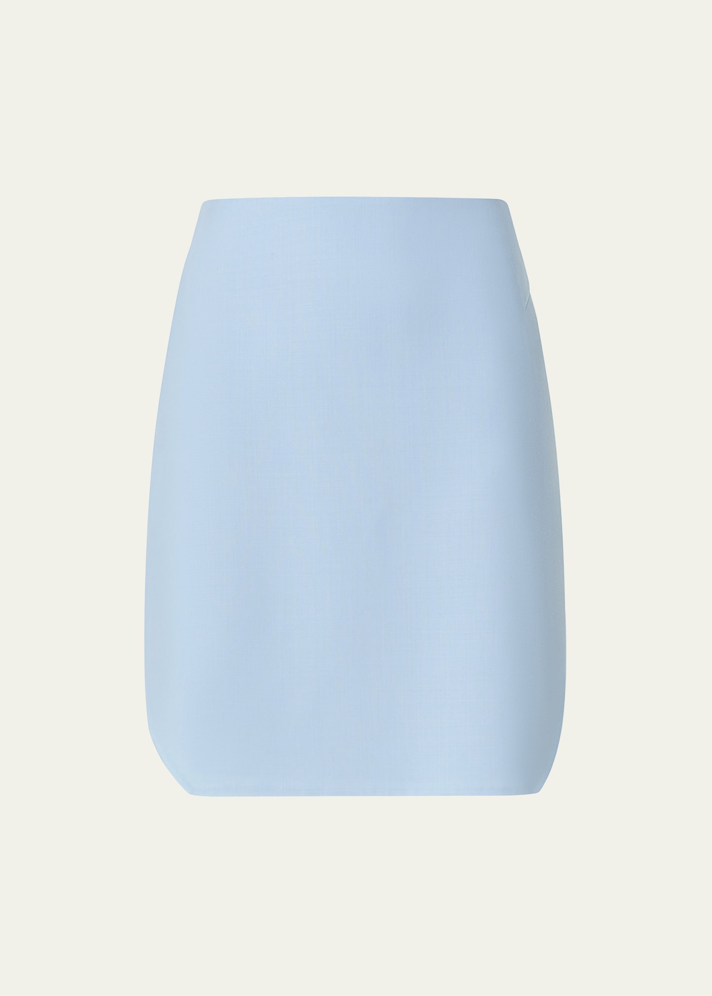Akris Cotton Short Skirt With Trapezoid Slit Detail In Bleached Denim