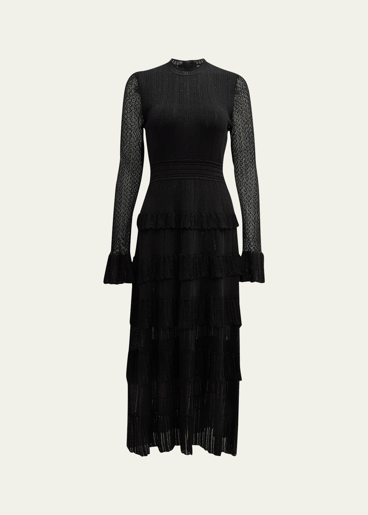 Piper Knit Maxi Dress with Tiered Ruffle Detail