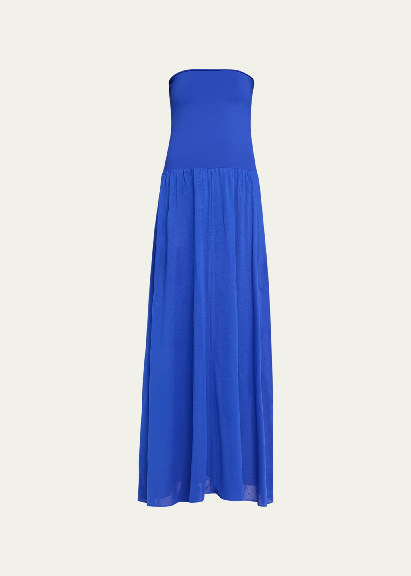 Shop Eres Ankara Strapless Maxi Dress In Indigo