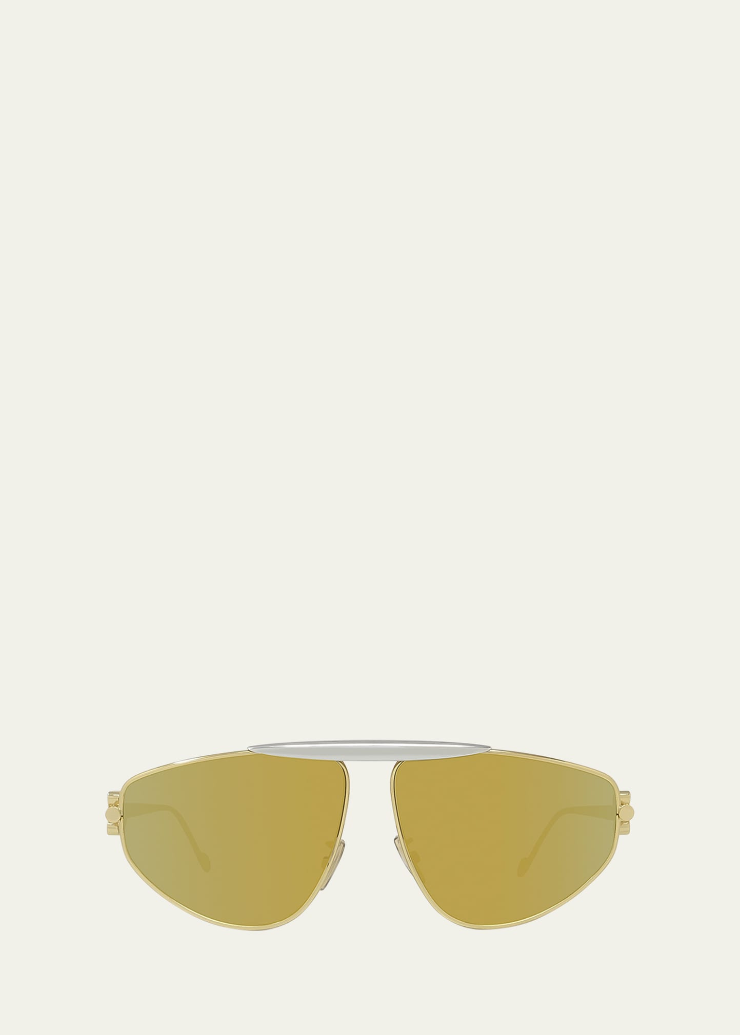 Shop Loewe Anagram Metal Aviator Sunglasses In Sengld/brnmr
