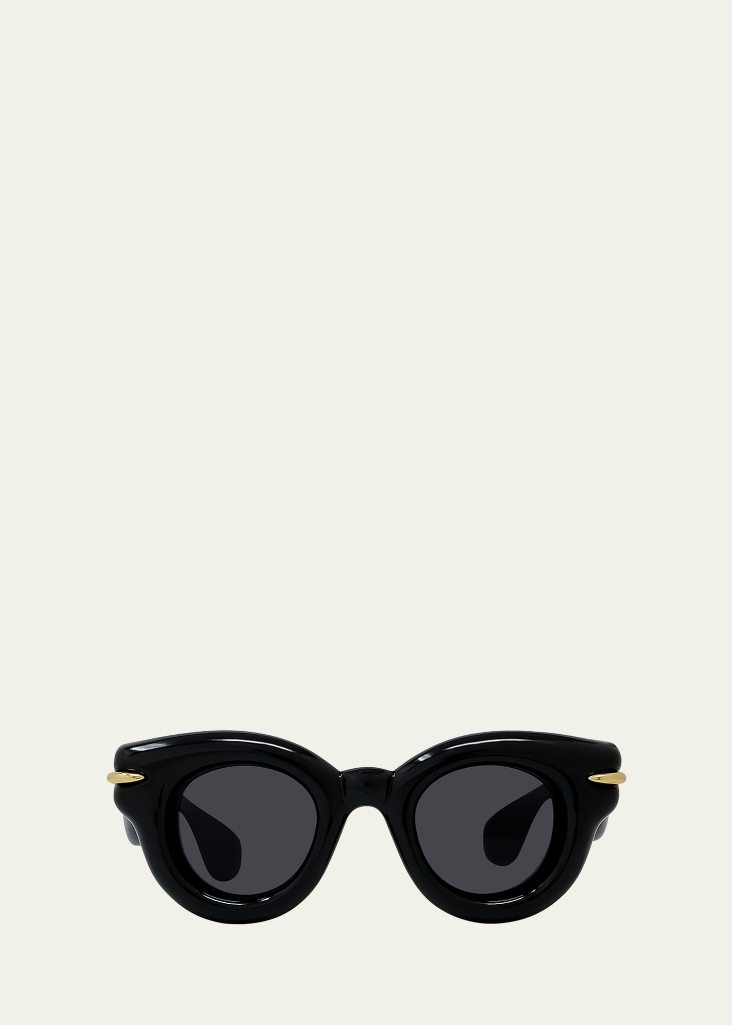 Loewe Men's Inflated Pantos Acetate-nylon Round Sunglasses In Sblk/smk
