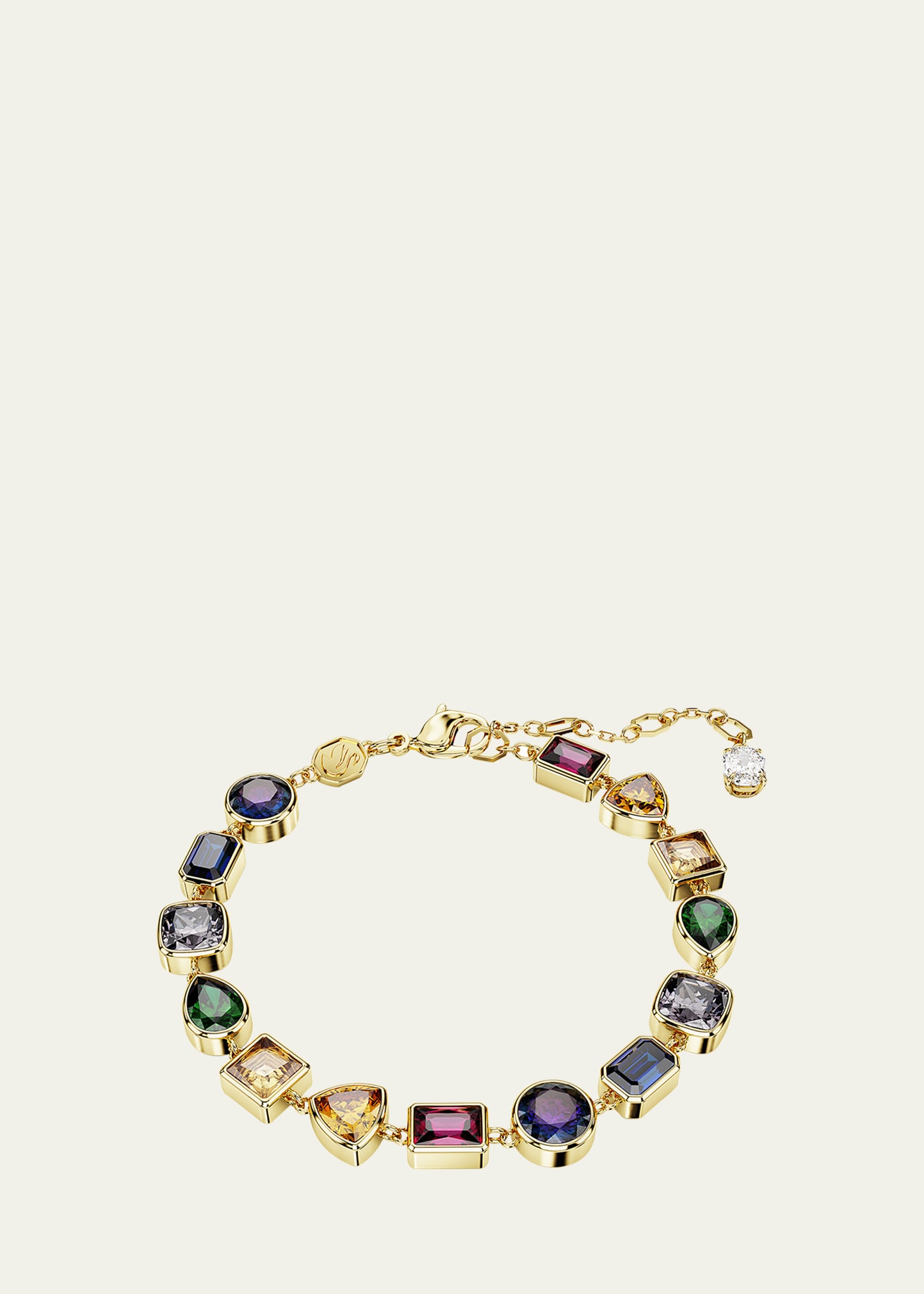 Shop Swarovski Stilla Gold-plated Mix-cut Crystal Bracelet In Gold Multi